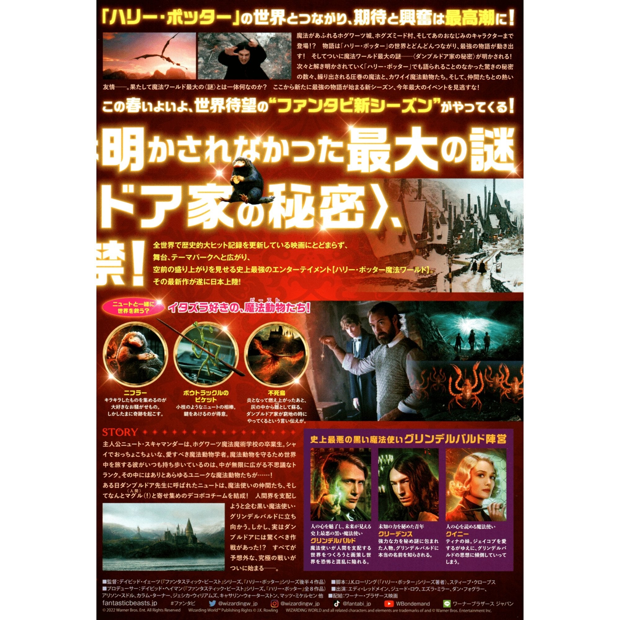 Japanese Chirashi Movie Poster Fantastic Beast The Secret Of Dumbledore - Sugoi JDM