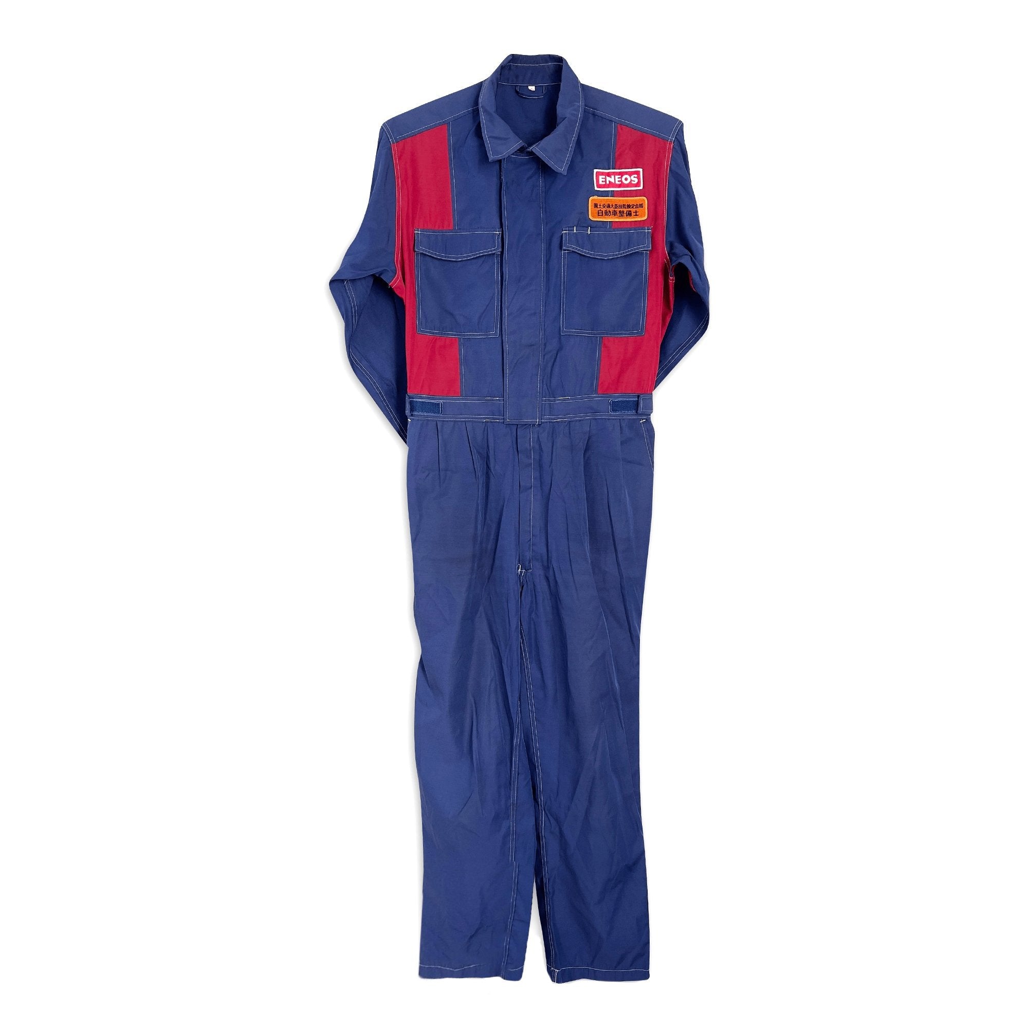 JDM Japan Eneos Oil Summer Light Coveralls Tsunagi Mechanic Suite Blue - Sugoi JDM