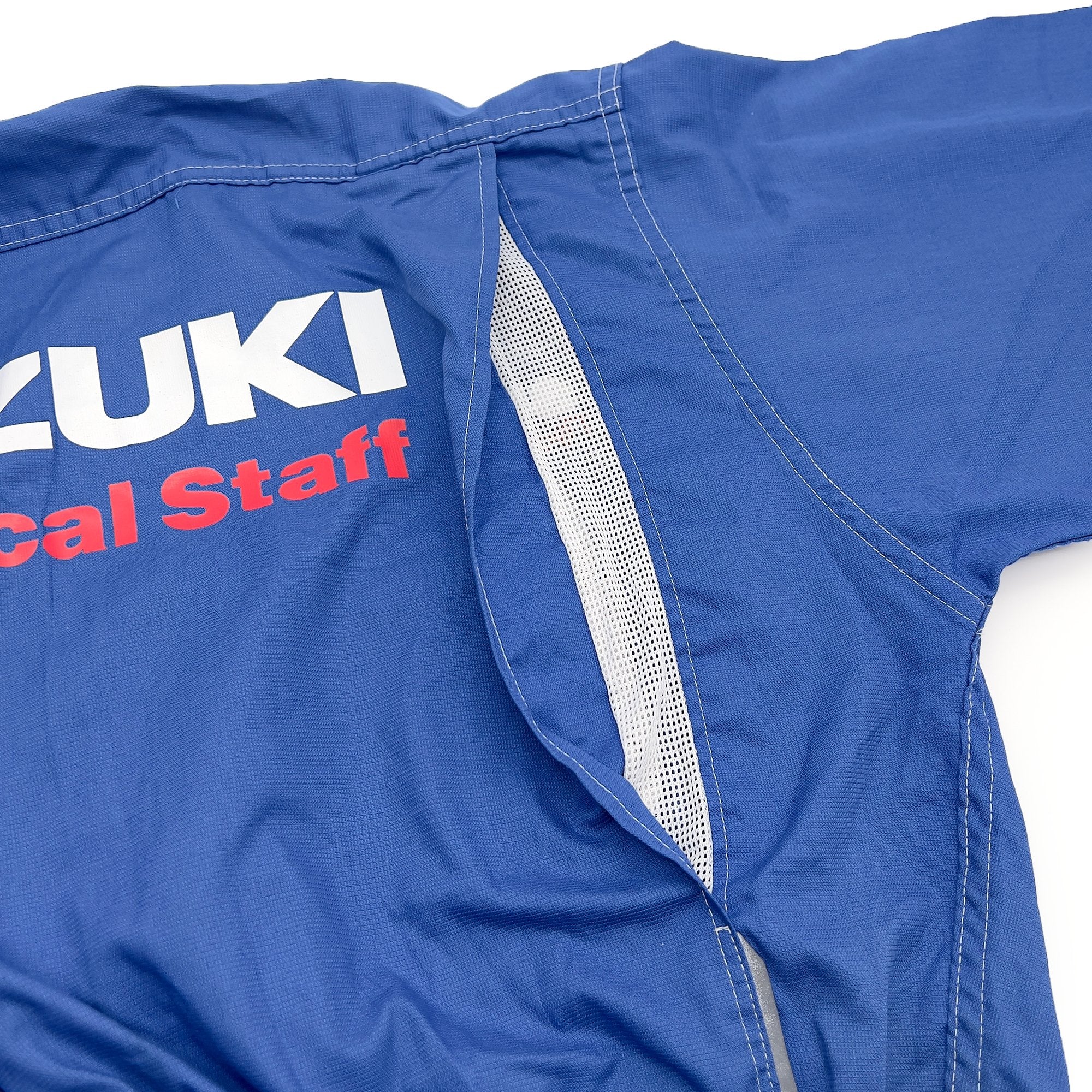JDM Japan Retro Suzuki Technical Staff Summer Mechanic Coveralls Tsunagi Blue - Sugoi JDM
