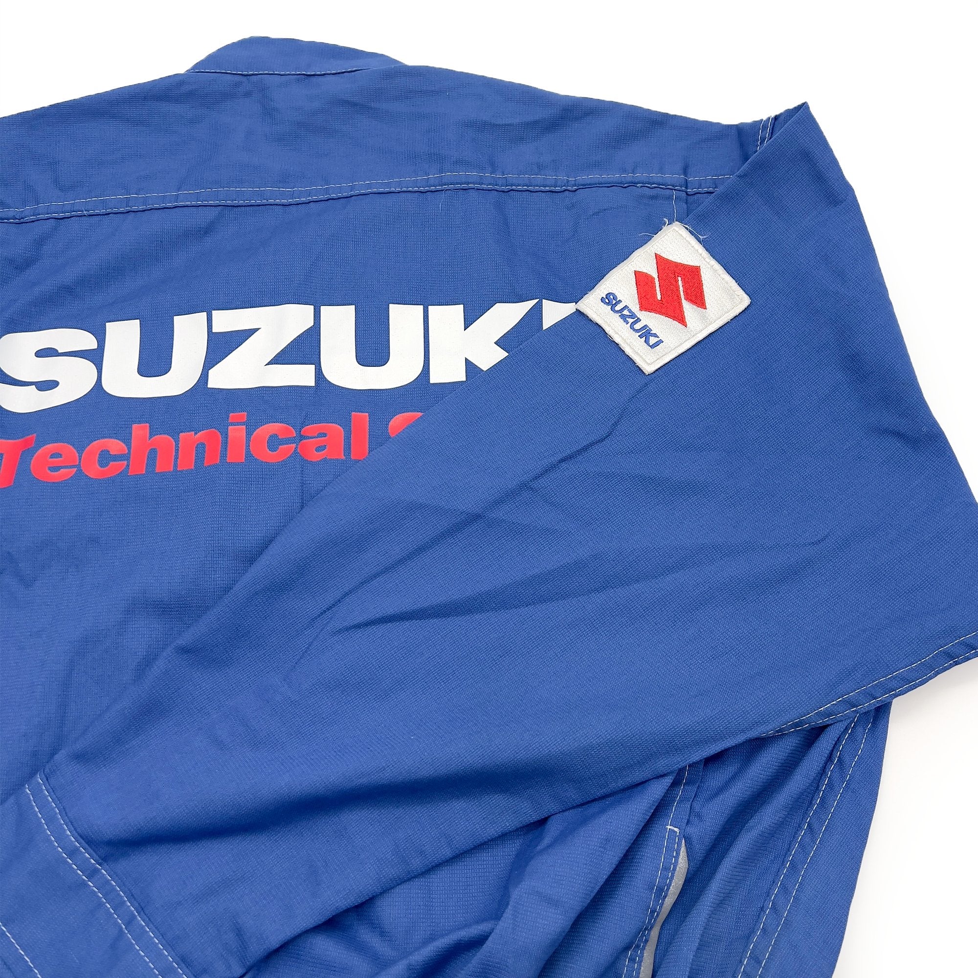 JDM Japan Retro Suzuki Technical Staff Summer Mechanic Coveralls Tsunagi Blue - Sugoi JDM