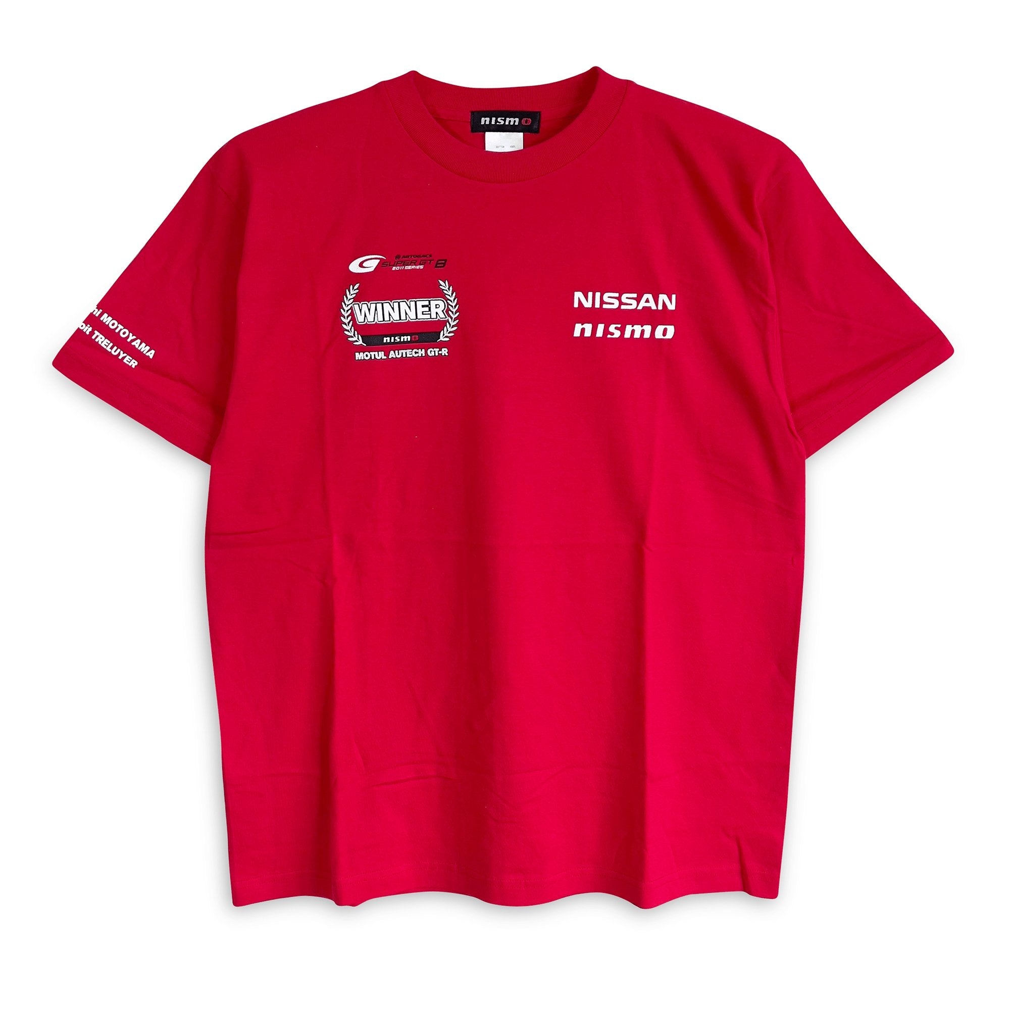 JDM Retro Nismo Motul Autech Nissan Skyline GT-R Super GT Winner Shirt 2011 Red - Sugoi JDM