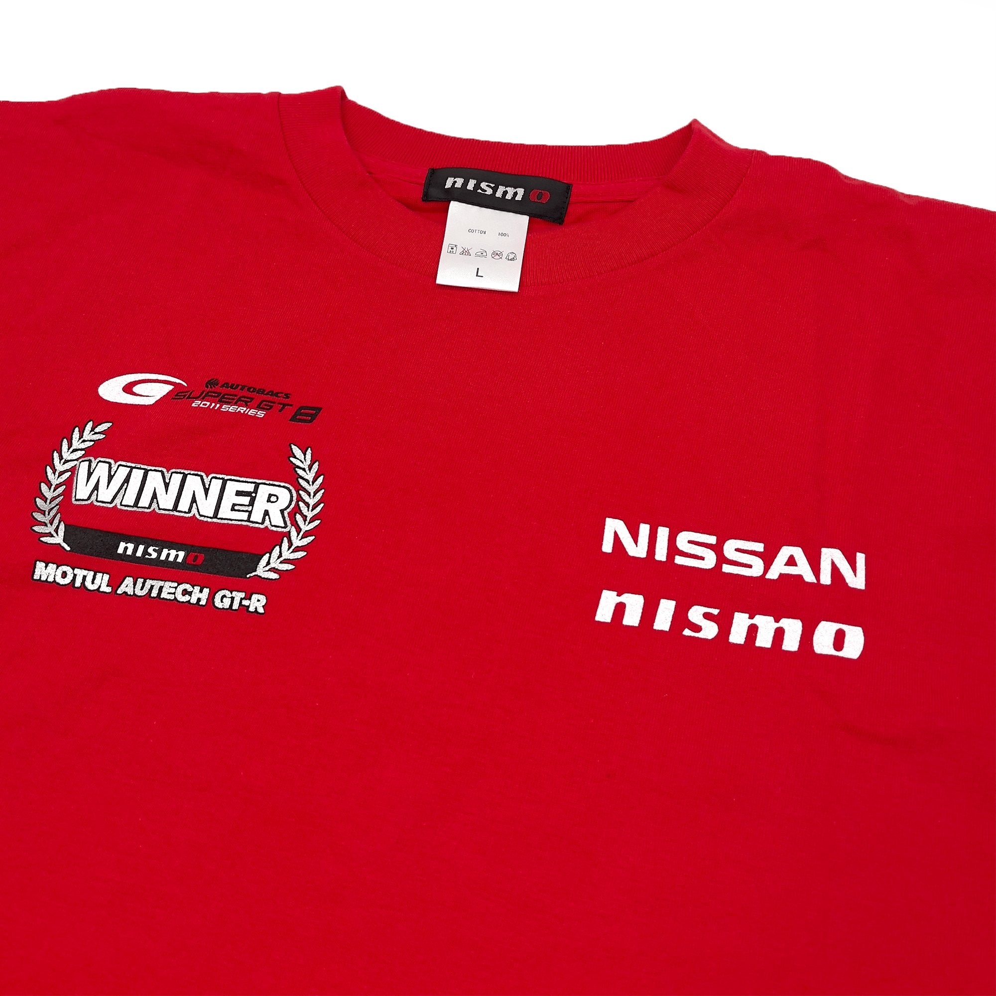 JDM Retro Nismo Motul Autech Nissan Skyline GT-R Super GT Winner Shirt 2011 Red - Sugoi JDM