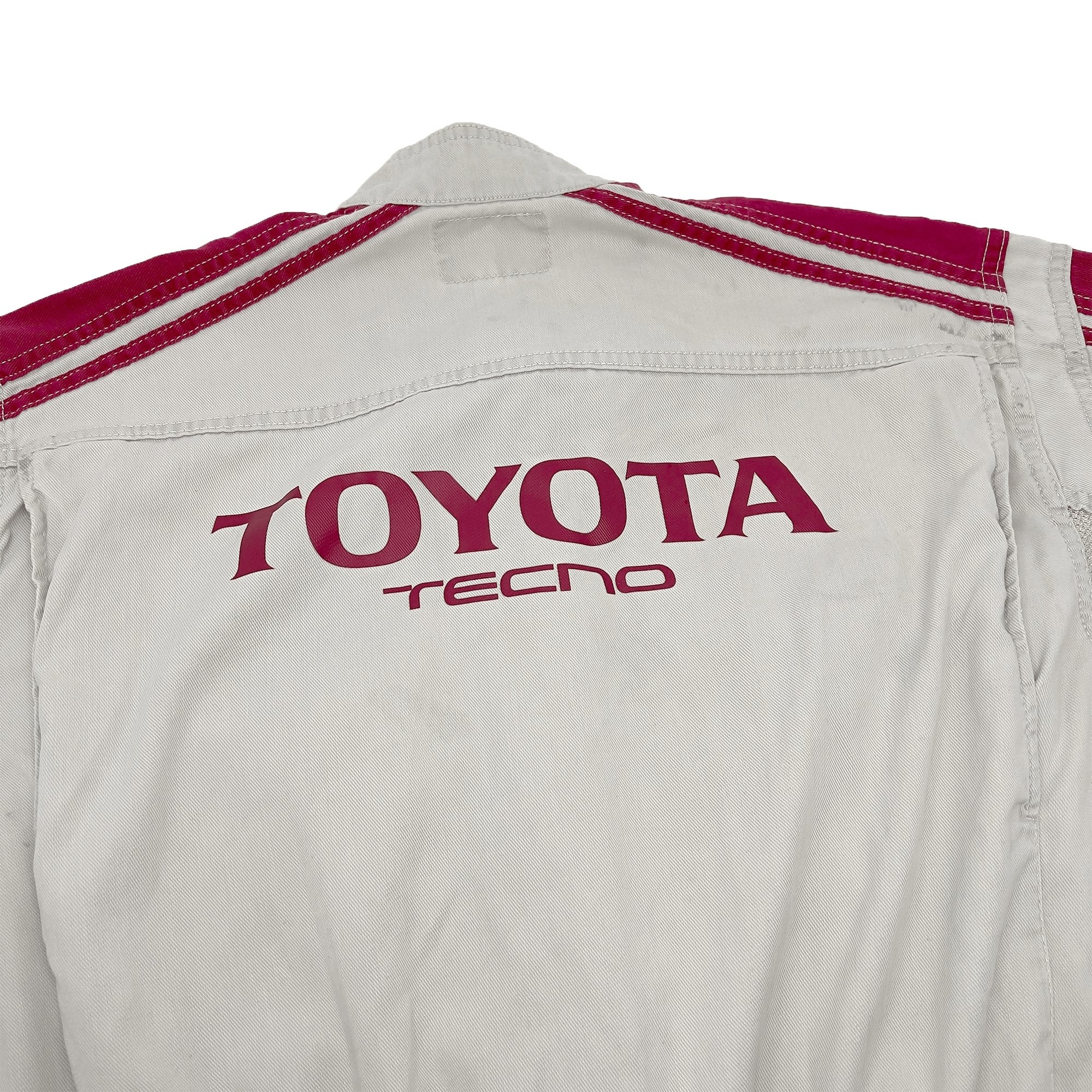 JDM Retro Toyota Tecno Summer Jumpsuit Coveralls Mechanic Suite Tsunagi Red - Sugoi JDM