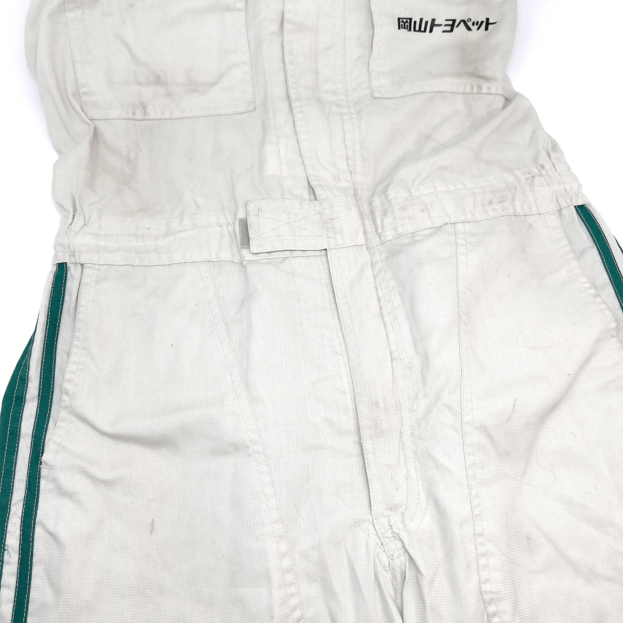 JDM Retro Toyota Toyopet Tecno Summer Coveralls Mechanic Suite Tsunagi Green - Sugoi JDM