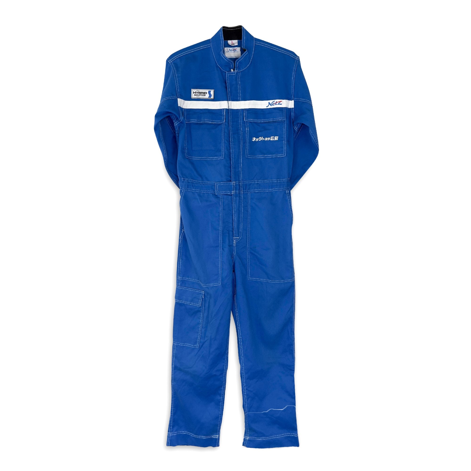 JDM Toyota Retro Netz Japan Tecno Tsunagi Coveralls Mechanic Suite Blue - Sugoi JDM