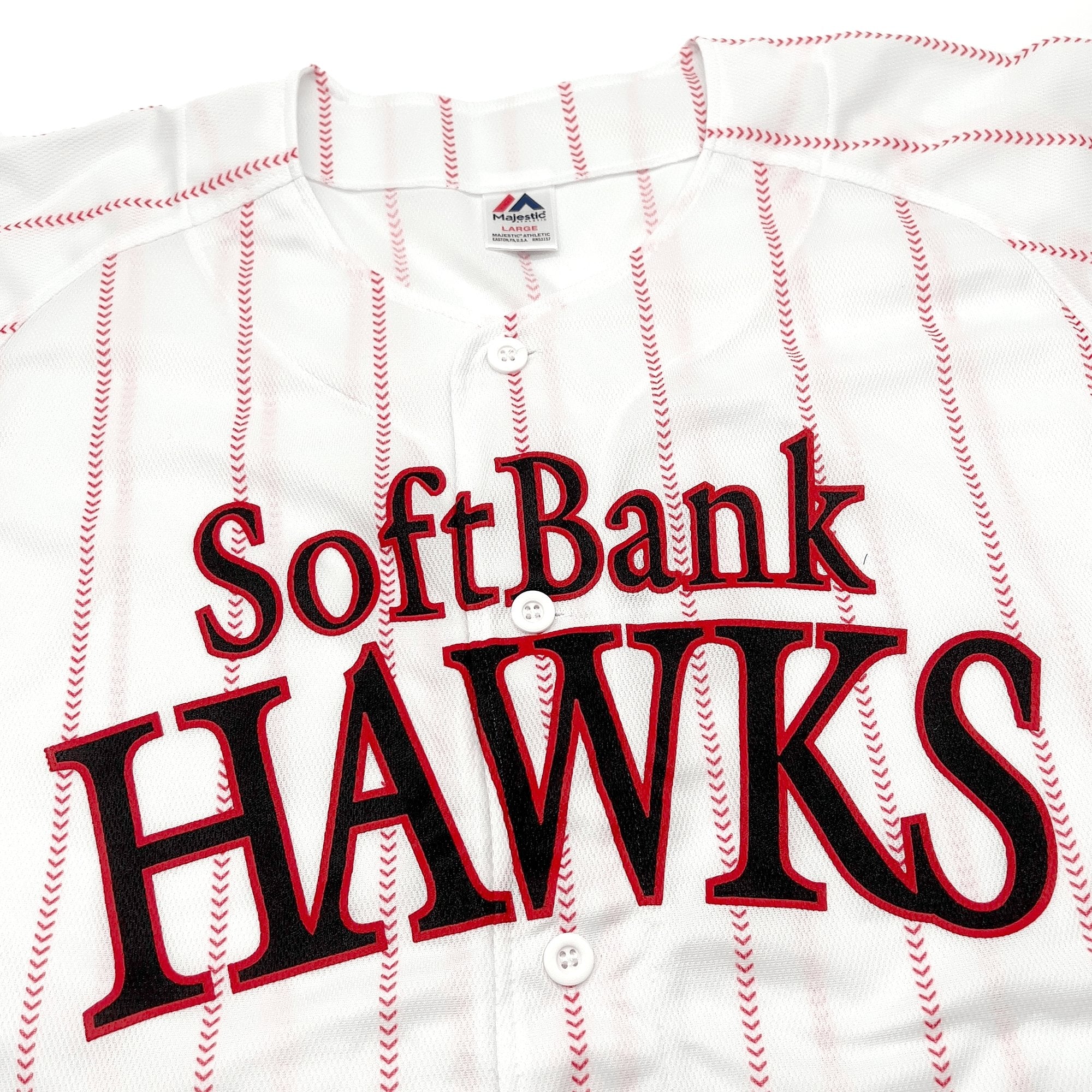 Limited Retro Majestic Japan Softbank Hawks Baseball Jersey 2017 White - Sugoi JDM