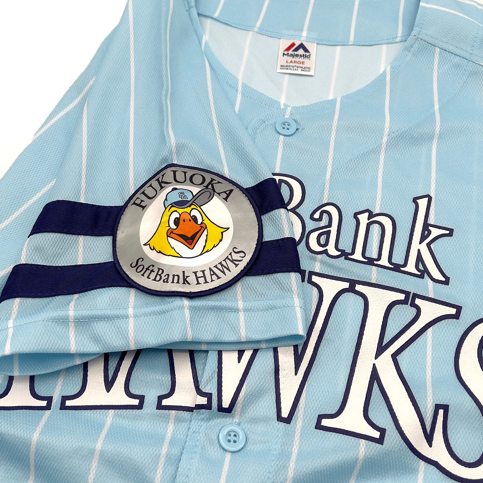 Limited Retro Majestic Japan Softbank Hawks Baseball Jersey 2019 Blue - Sugoi JDM