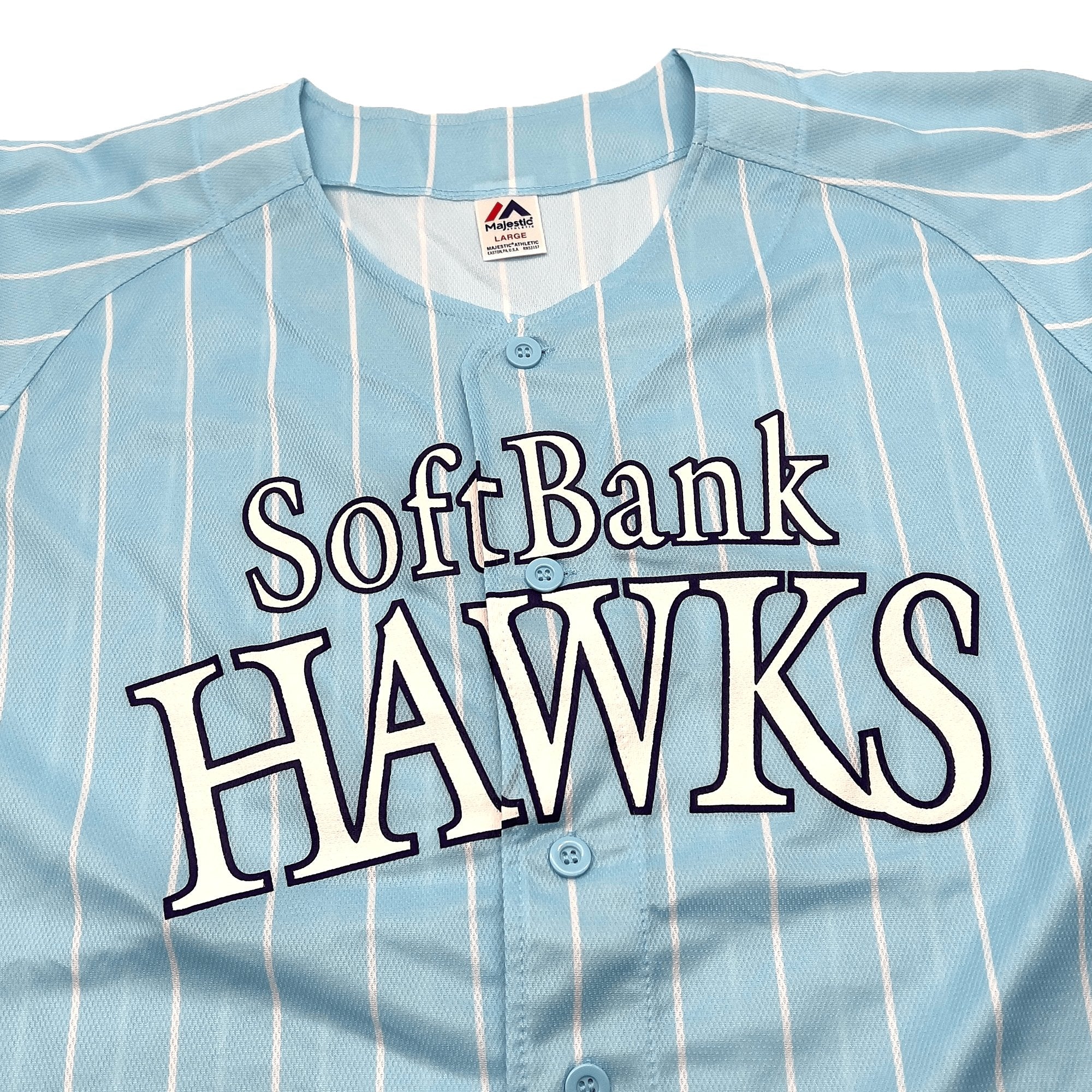 Limited Retro Majestic Japan Softbank Hawks Baseball Jersey 2019 Blue - Sugoi JDM