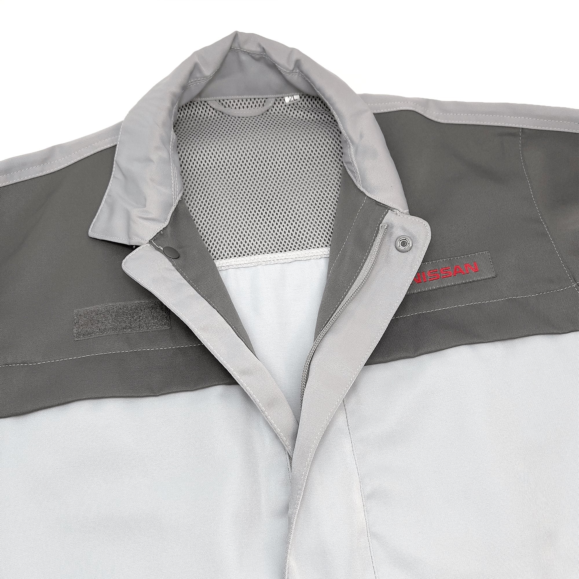 New Genuine JDM Retro Japan Nissan Mechanic Staff Jacket 2 Tone Grey - Sugoi JDM