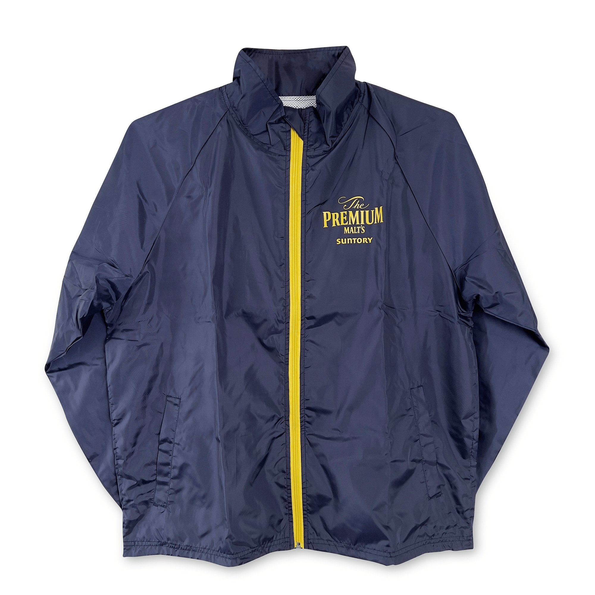 New Genuine Retro Japan JDM Suntory The Premium Malts Windbreaker Jacket Navy - Sugoi JDM