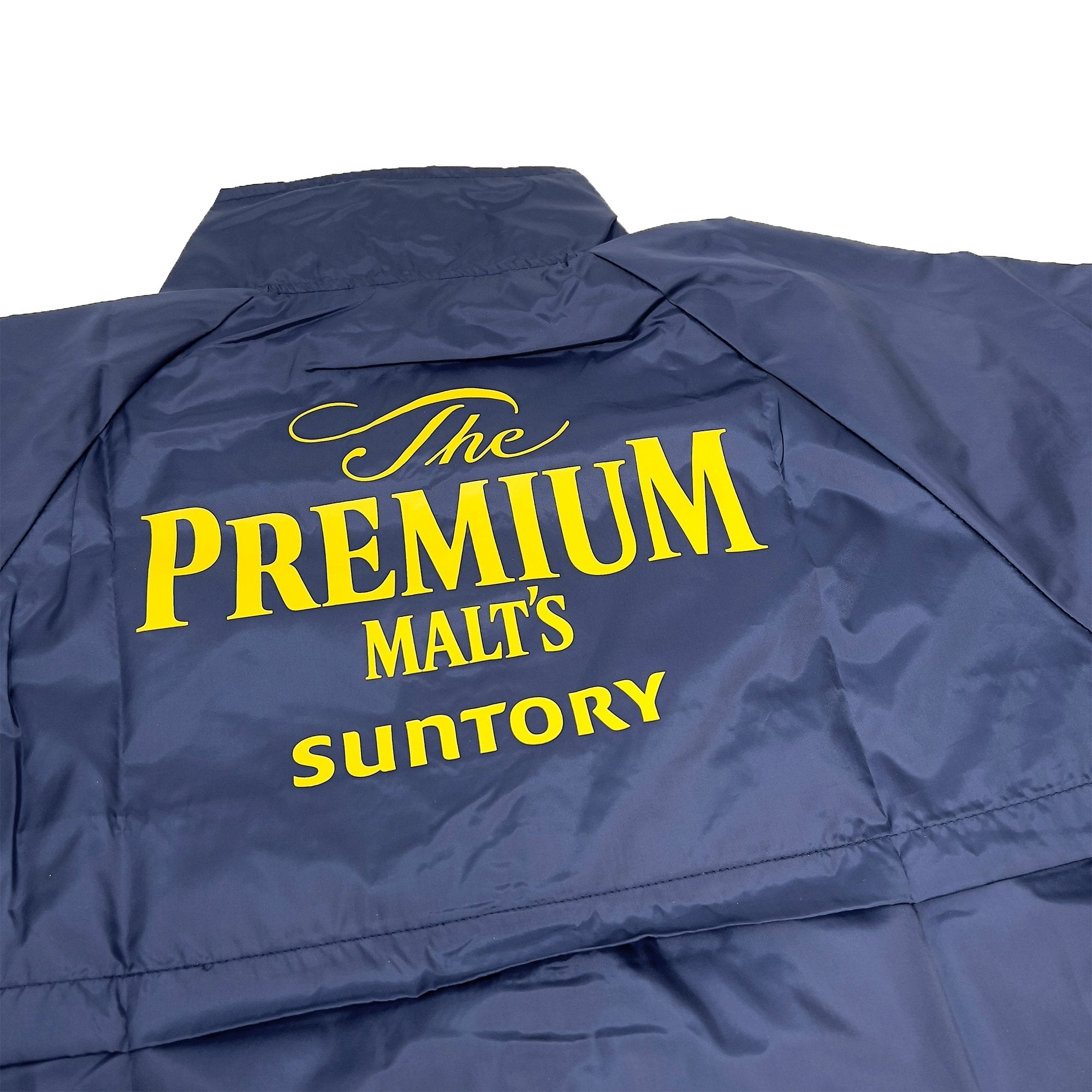 New Genuine Retro Japan JDM Suntory The Premium Malts Windbreaker Jacket Navy - Sugoi JDM