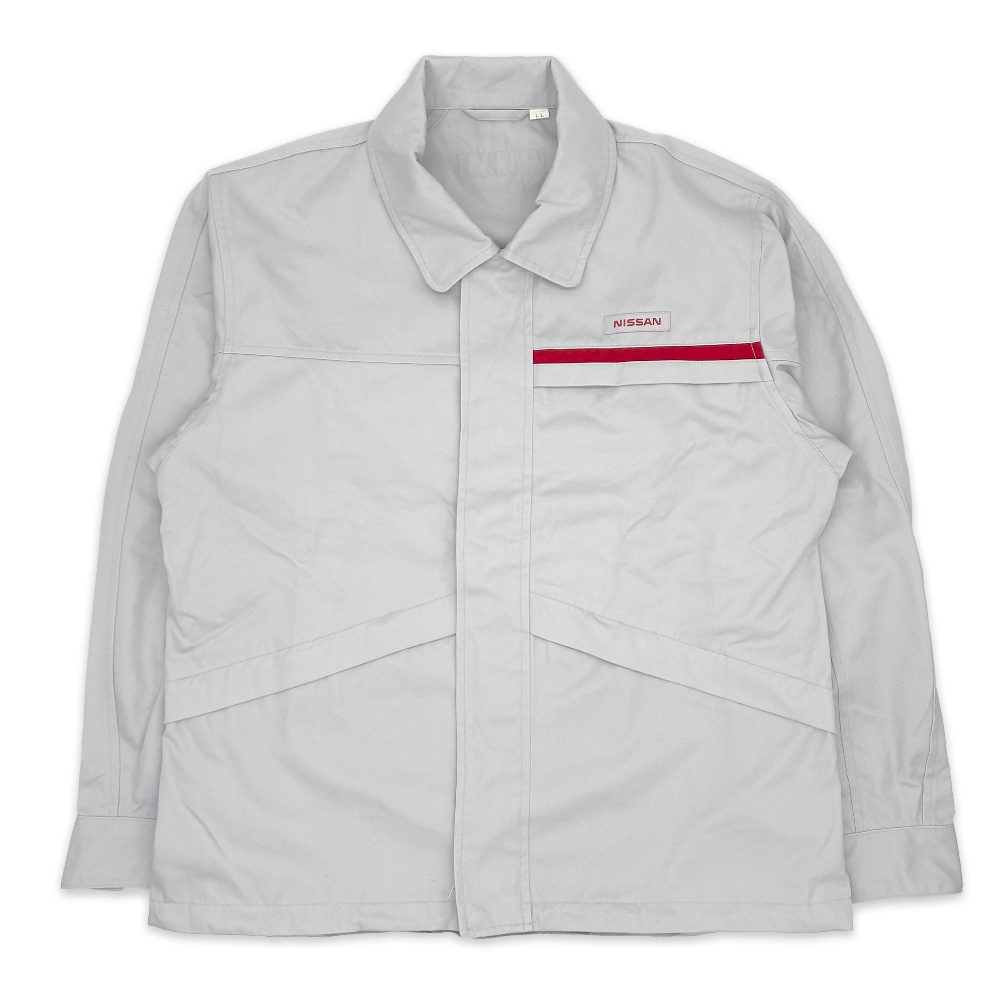 New Genuine Retro JDM Japan Nissan Technician Mechanic Staff Jacket Gray - Sugoi JDM