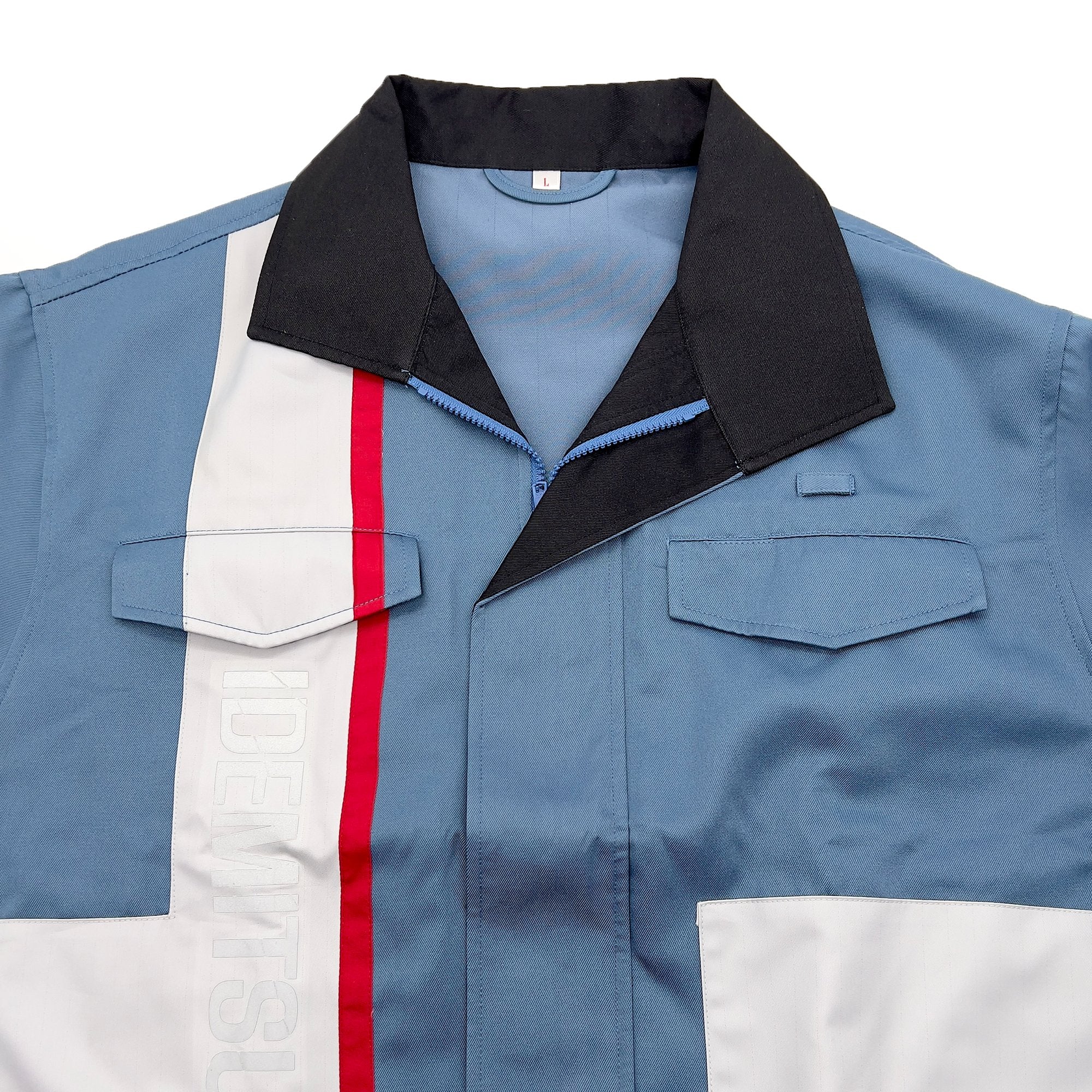 New JDM Retro Japan Idemitsu Gas Station Mechanic Bomber Jacket Blue - Sugoi JDM