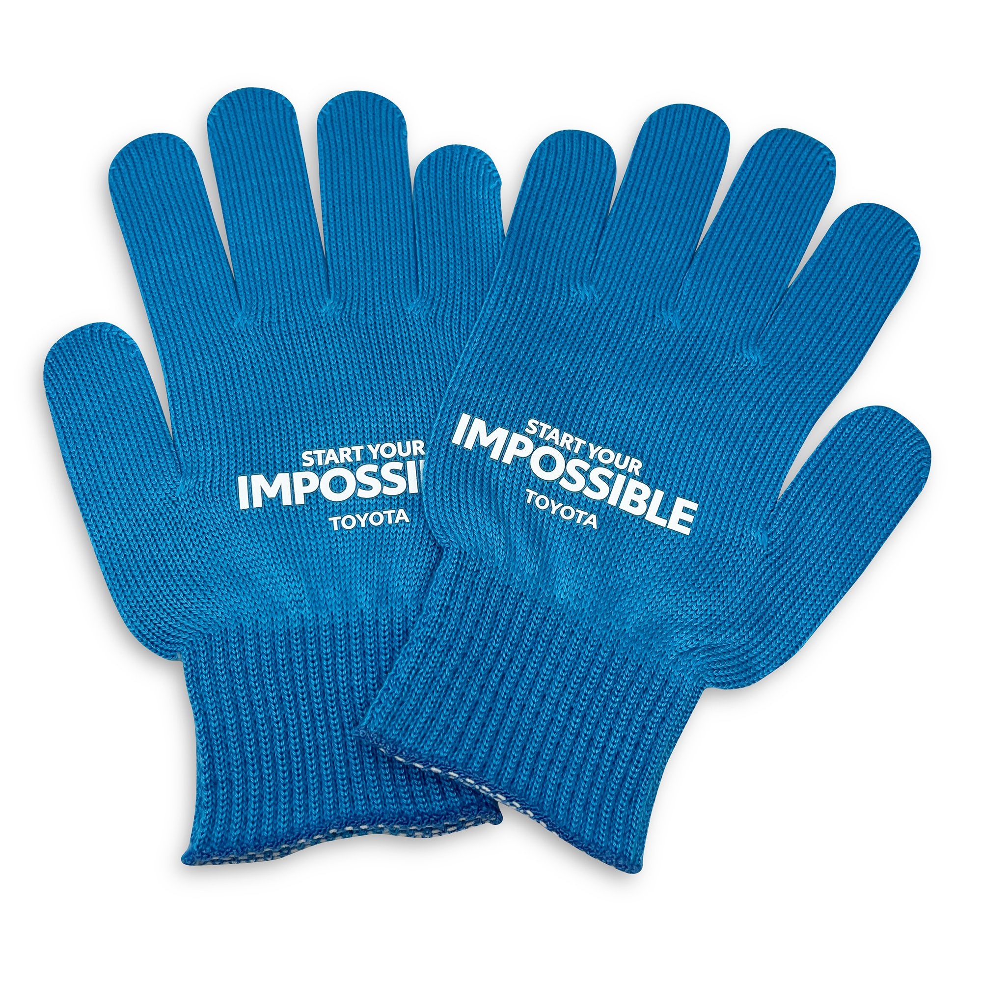 New JDM Toyota Star Your Impossible Cold Weather Knit Work Gloves Blue - Sugoi JDM