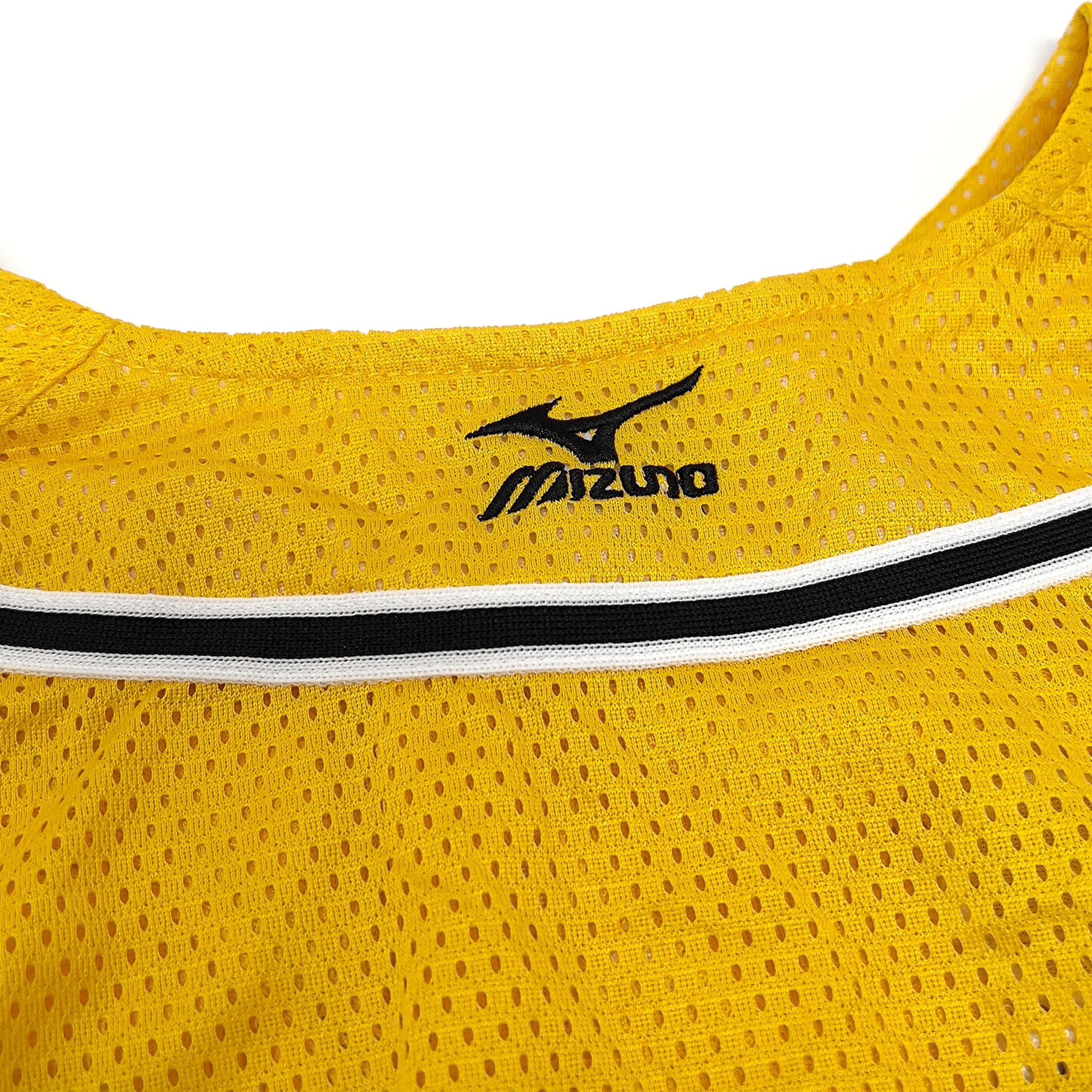 New Mizuno Retro Japan Hanshin Tigers Fan Club Baseball Knit Jersey White Yellow - Sugoi JDM