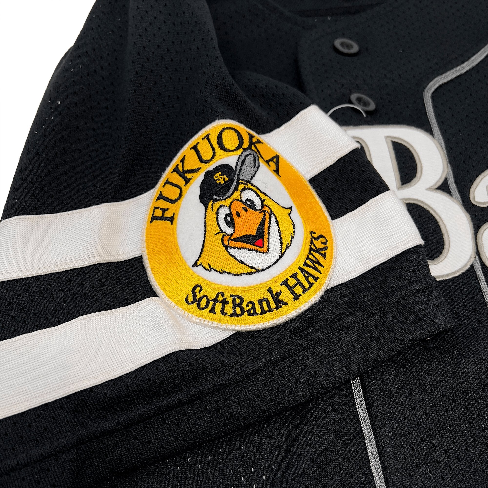New Official Mizuno Retro NPB Japan Softbank Hawks Baseball Jersey Black - Sugoi JDM