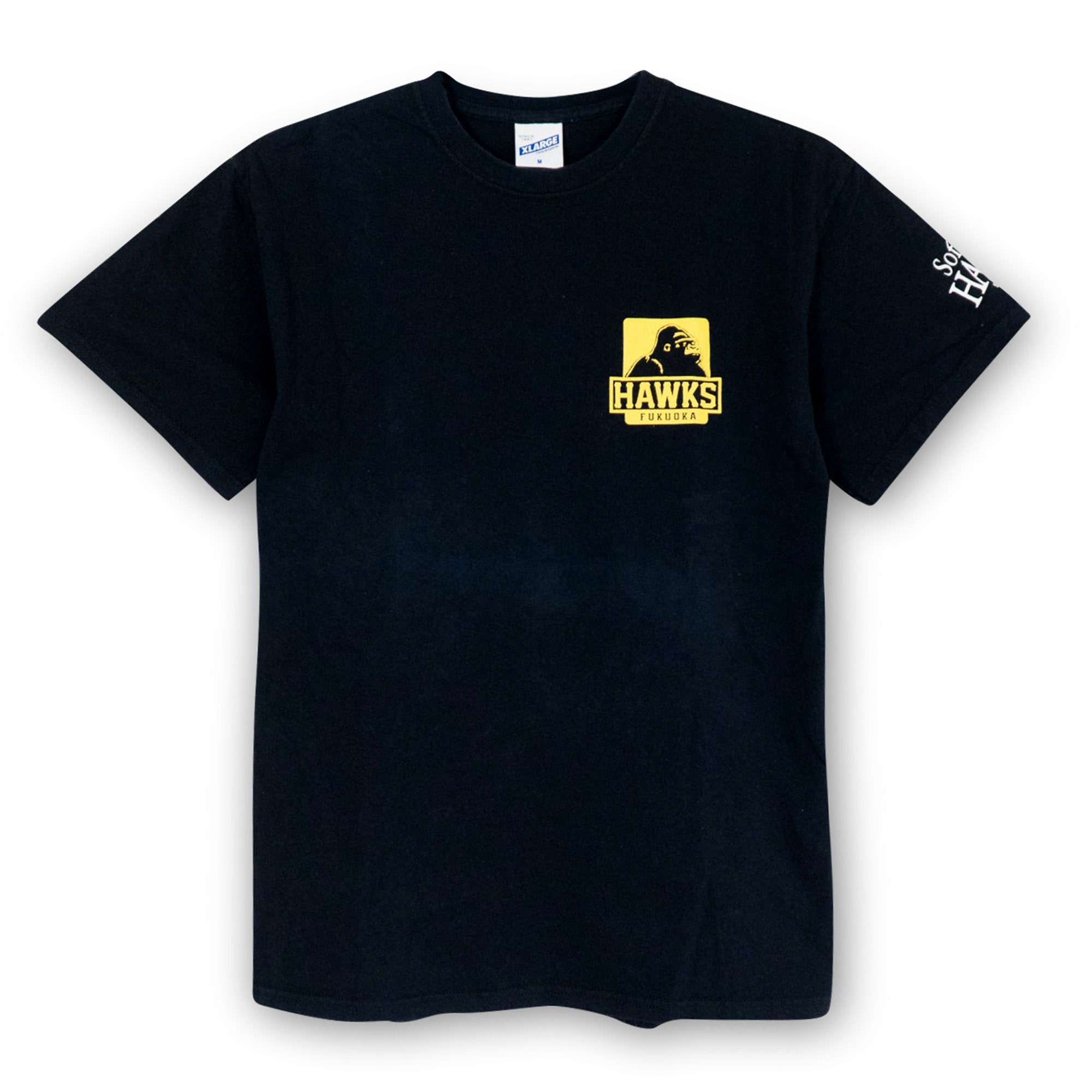 New Retro Japan Fukuoka Softbank Hawks XLARGE Collaboration T-Shirt Black - Sugoi JDM