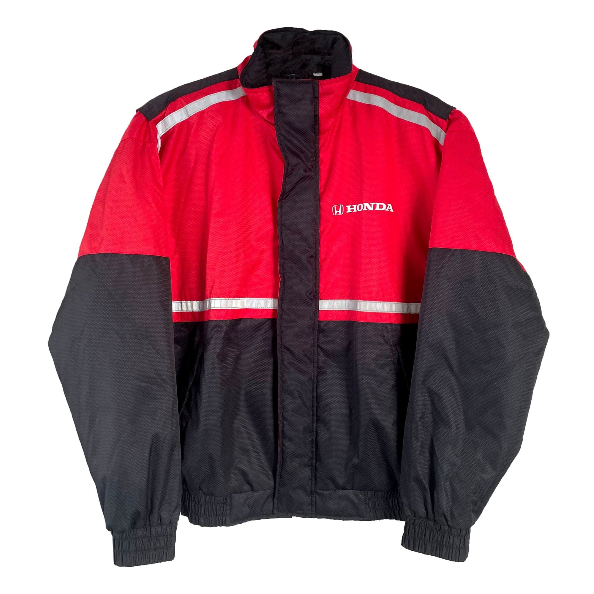 New Retro JDM Japan Honda Racing Staff Summer Batting Jacket Red - Sugoi JDM