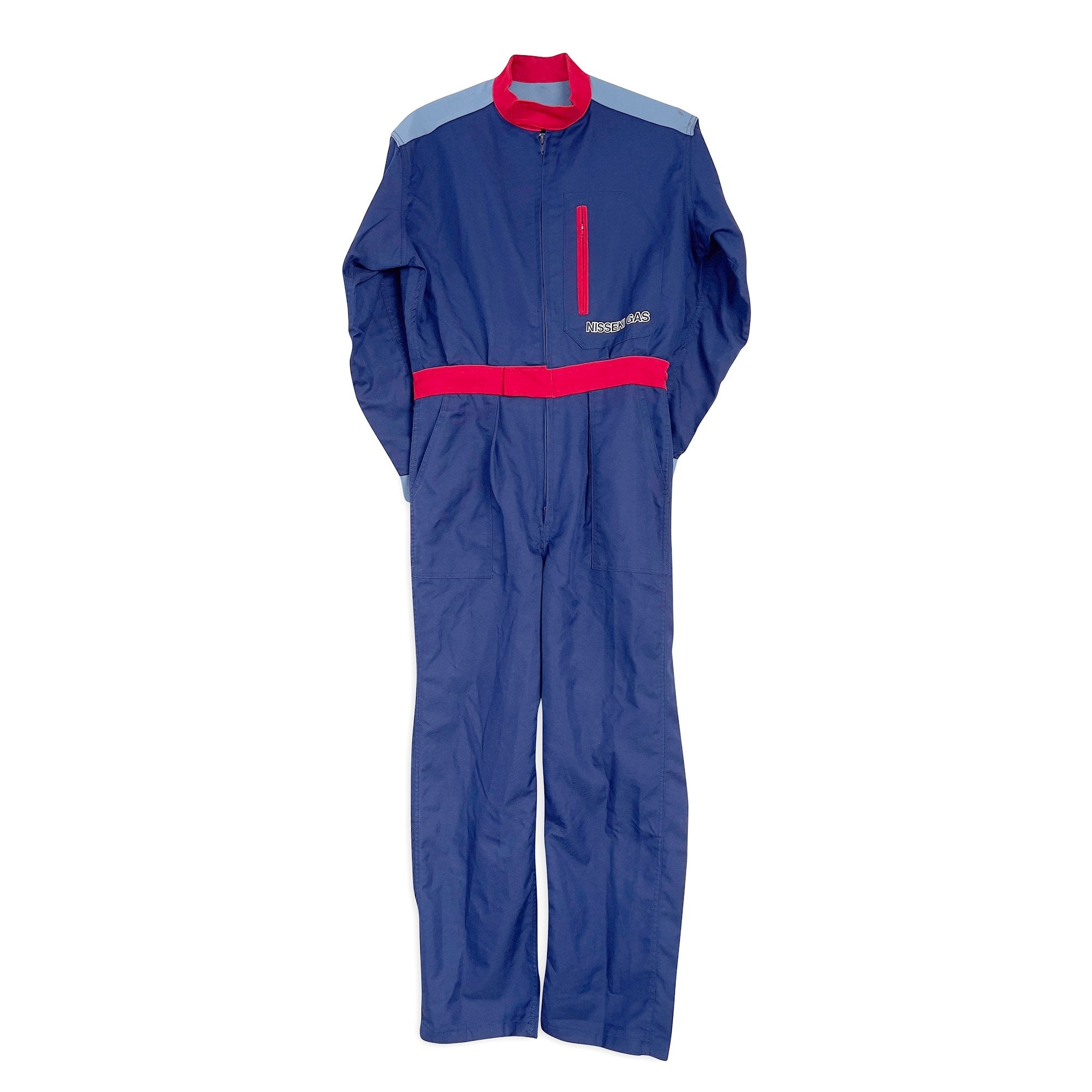 New Retro JDM Japan Nisseki Auto Mechanic Jumpsuit Coveralls Tsunagi Blue - Sugoi JDM