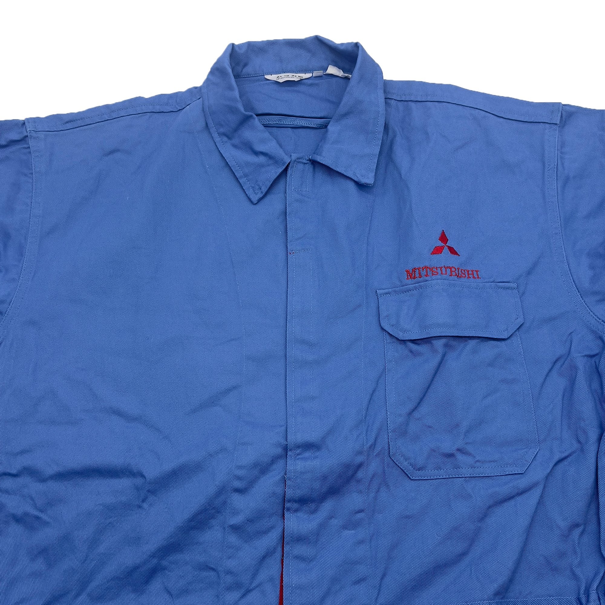 New Retro JDM Japan Showa Murakami Mitsubishi Motors Coveralls Tsunagi Blue - Sugoi JDM