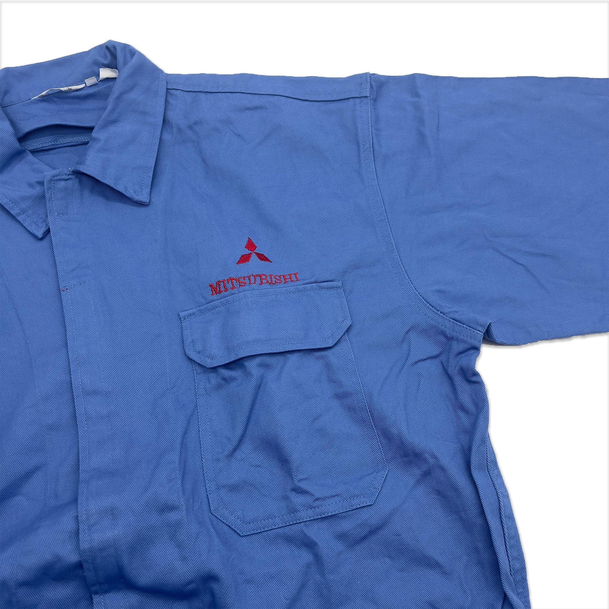 New Retro JDM Japan Showa Murakami Mitsubishi Motors Coveralls Tsunagi Blue - Sugoi JDM