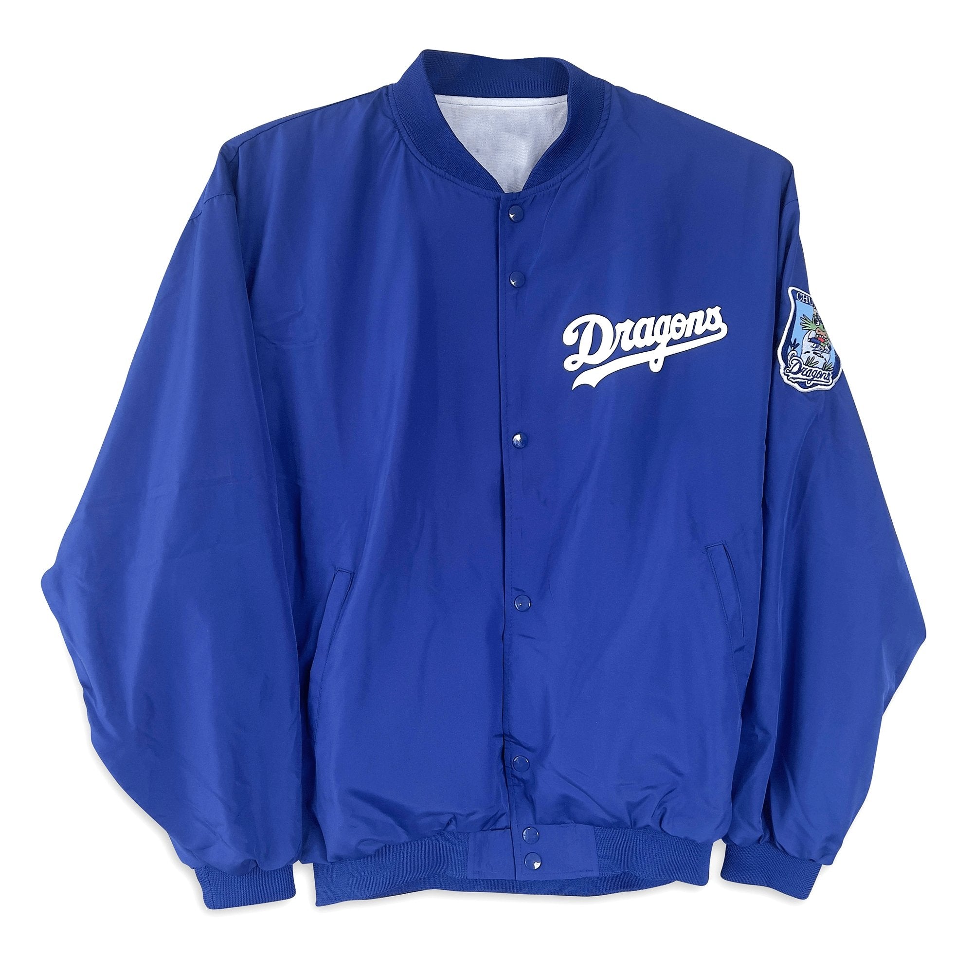 New Retro Mizuno Japan NPB Chunichi Dragons Team Jacket Blue - Sugoi JDM