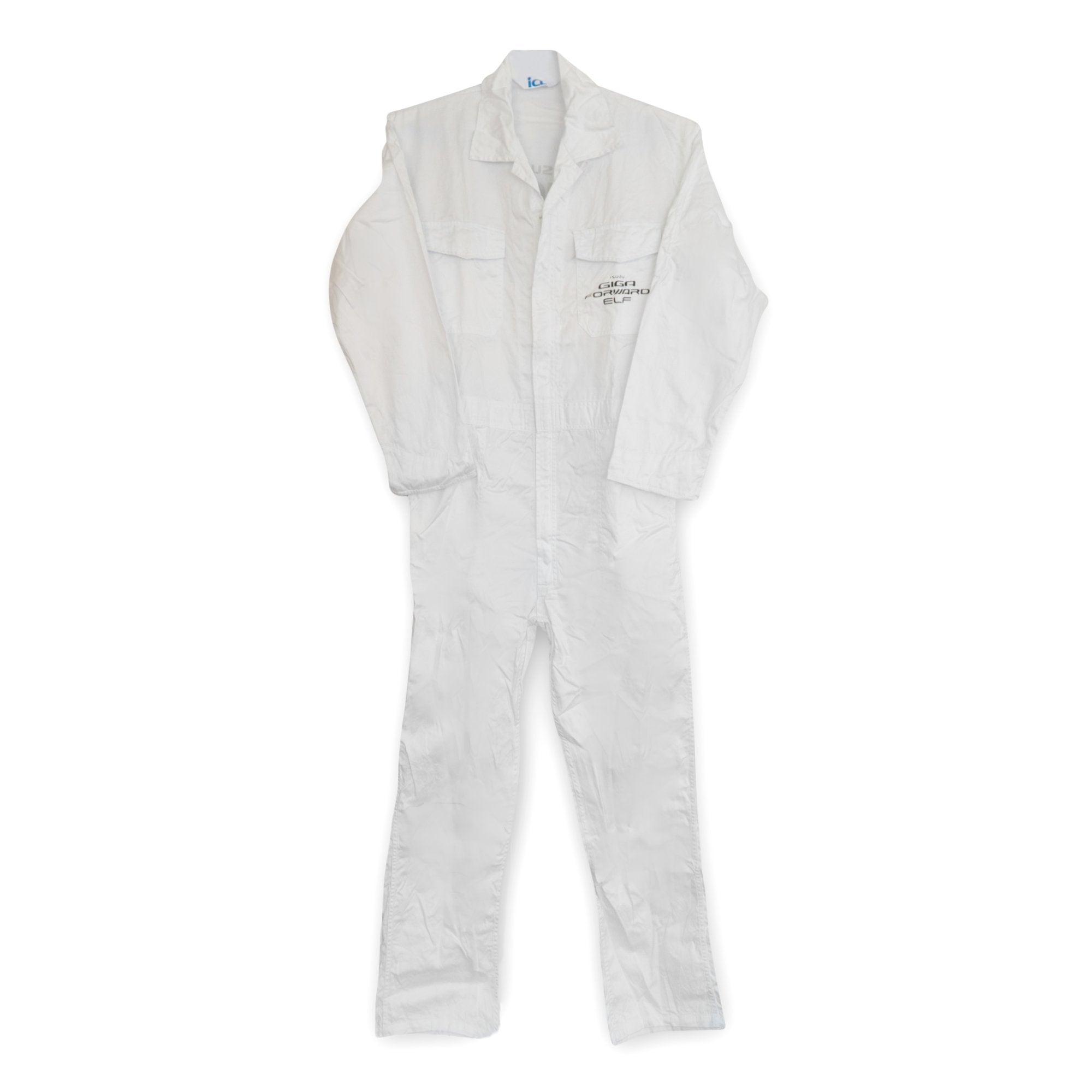 New Retro Showa JDM Isuzu Giga Forward Elf Truck Tsunagi Coveralls White - Sugoi JDM