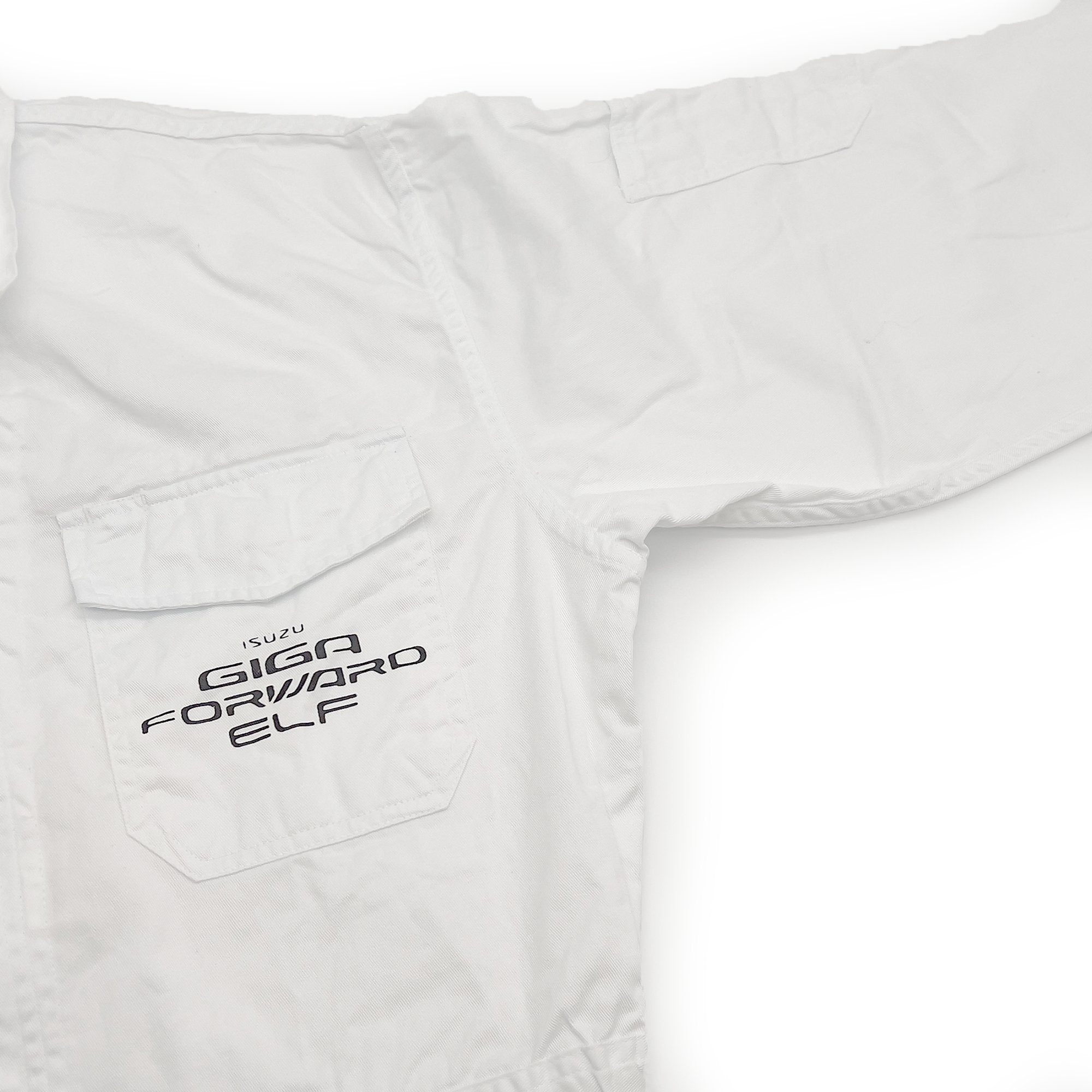 New Retro Showa JDM Isuzu Giga Forward Elf Truck Tsunagi Coveralls White - Sugoi JDM
