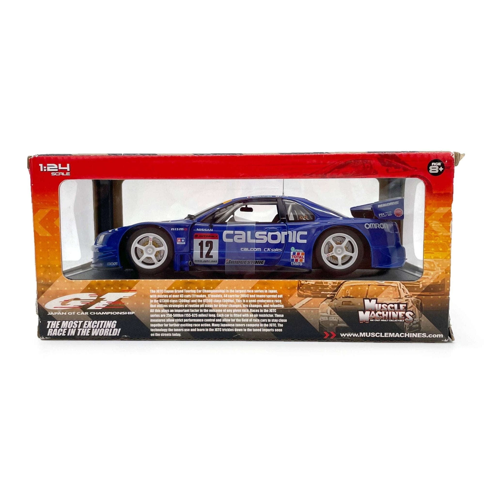 Rare Muscle Machines Japan GT Car Calsonic Nissan Skyline BNR34 Diecast 1:24 - Sugoi JDM