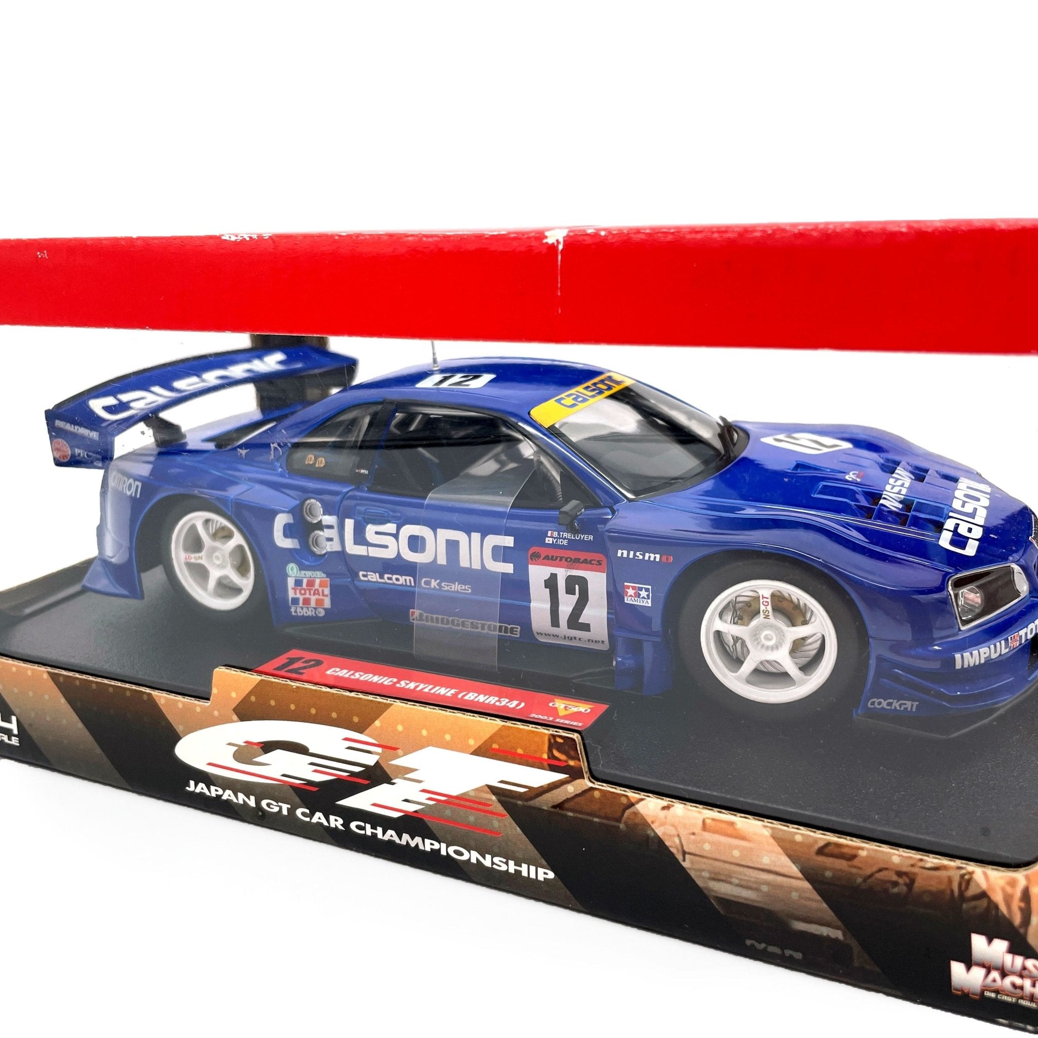 Rare Muscle Machines Japan GT Car Calsonic Nissan Skyline BNR34 Diecast 1:24 - Sugoi JDM