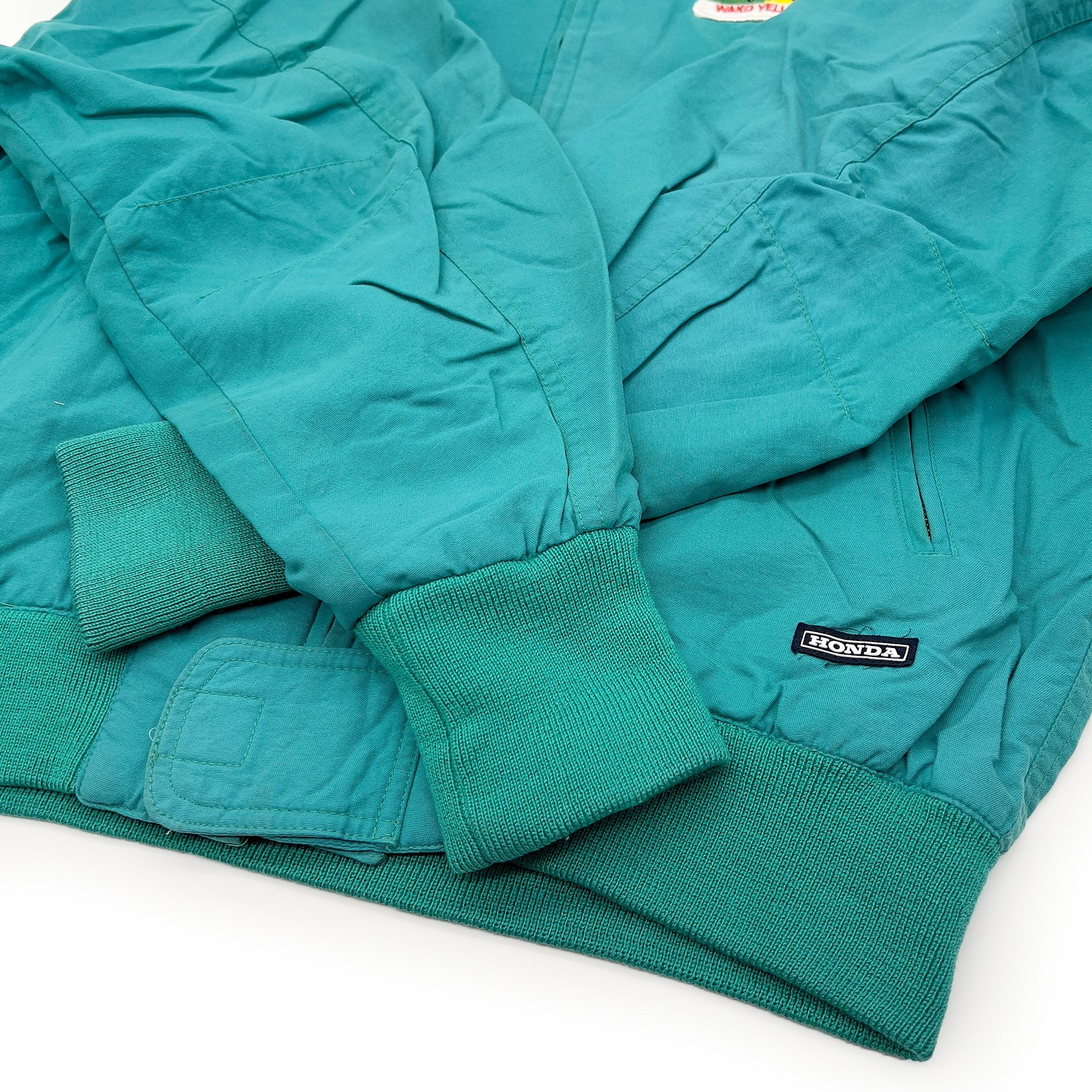 Retro 1980s Genuine JDM Japan Honda Racing Wako Yellow Wing Jacket - Sugoi JDM