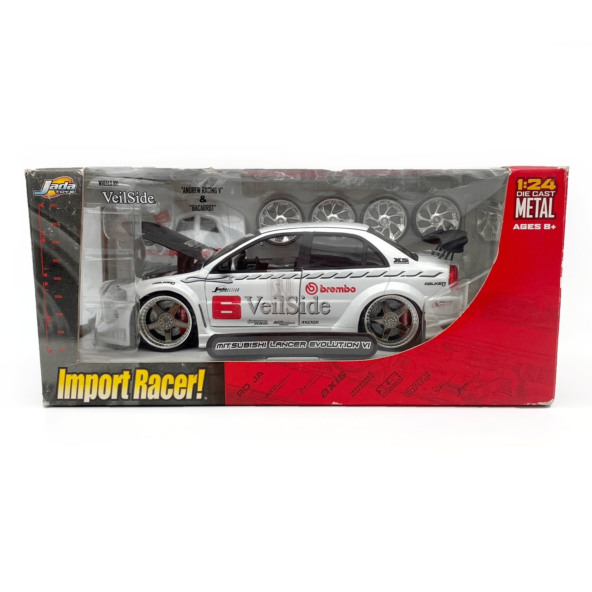 Retro 2003 Jada Toys Import Racer Veilside Mitsubishi Lancer Evolution VI Diecast Car 1:24 - Sugoi JDM