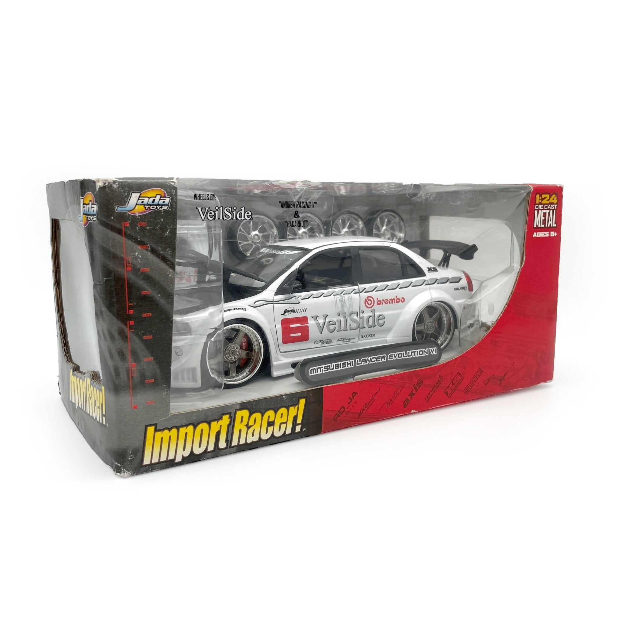 Retro 2003 Jada Toys Import Racer Veilside Mitsubishi Lancer Evolution VI Diecast Car 1:24 - Sugoi JDM