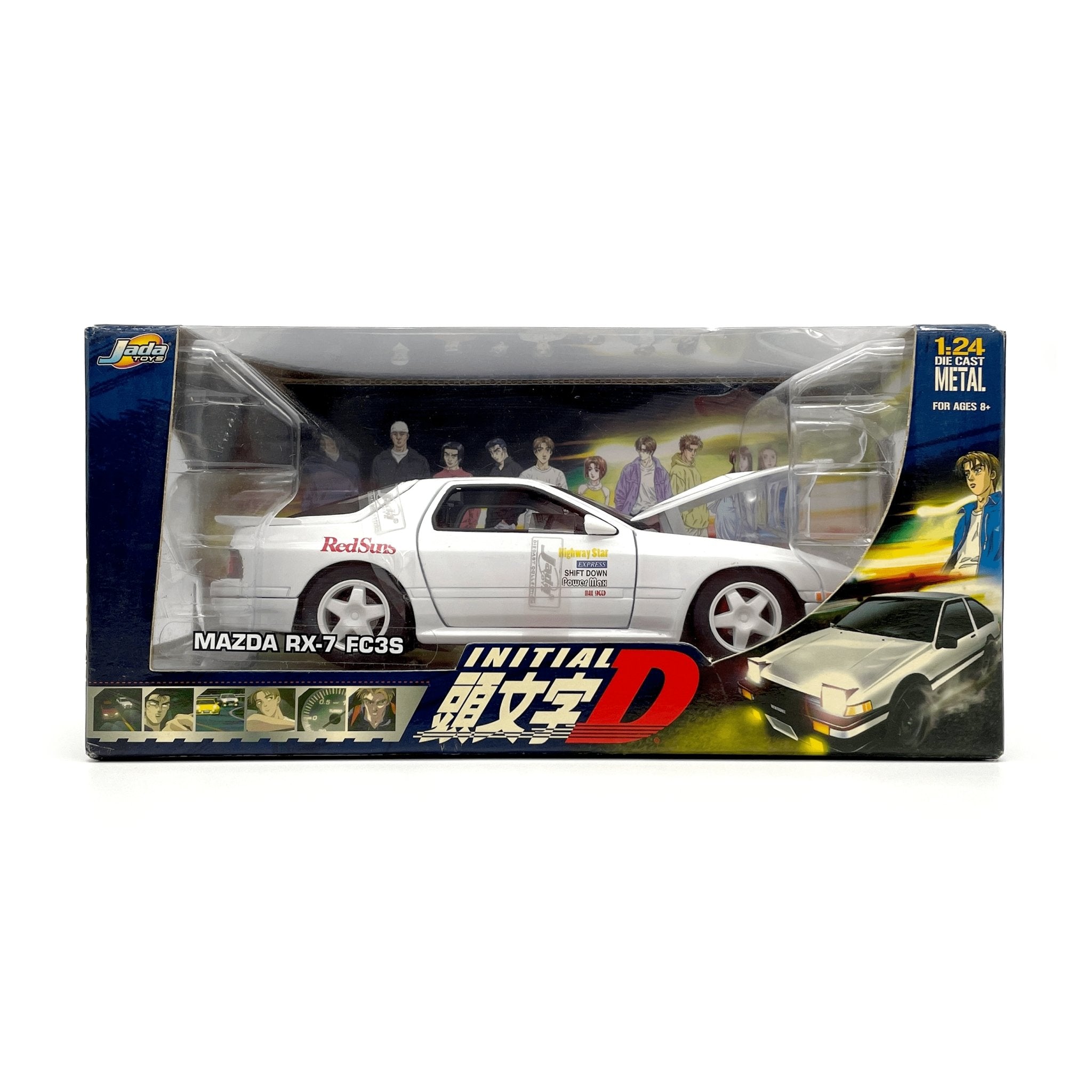 Retro 2004 Jada Toys Initial D Diecast Mazda FC3S Red Suns 1:24 - Sugoi JDM