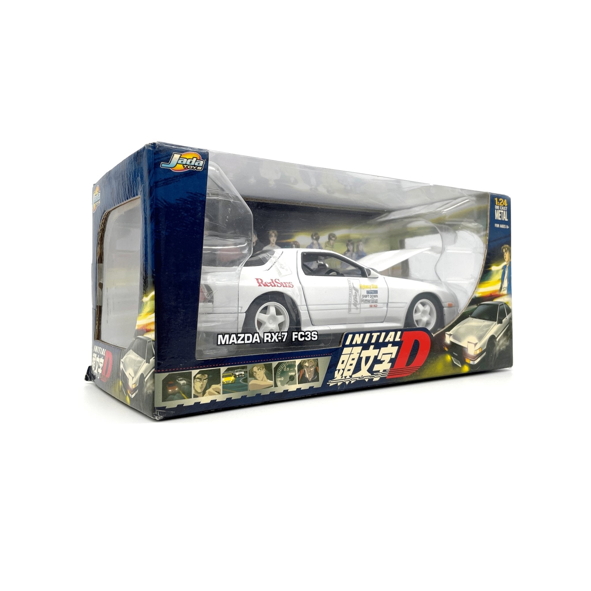 Retro 2004 Jada Toys Initial D Diecast Mazda FC3S Red Suns 1:24 - Sugoi JDM