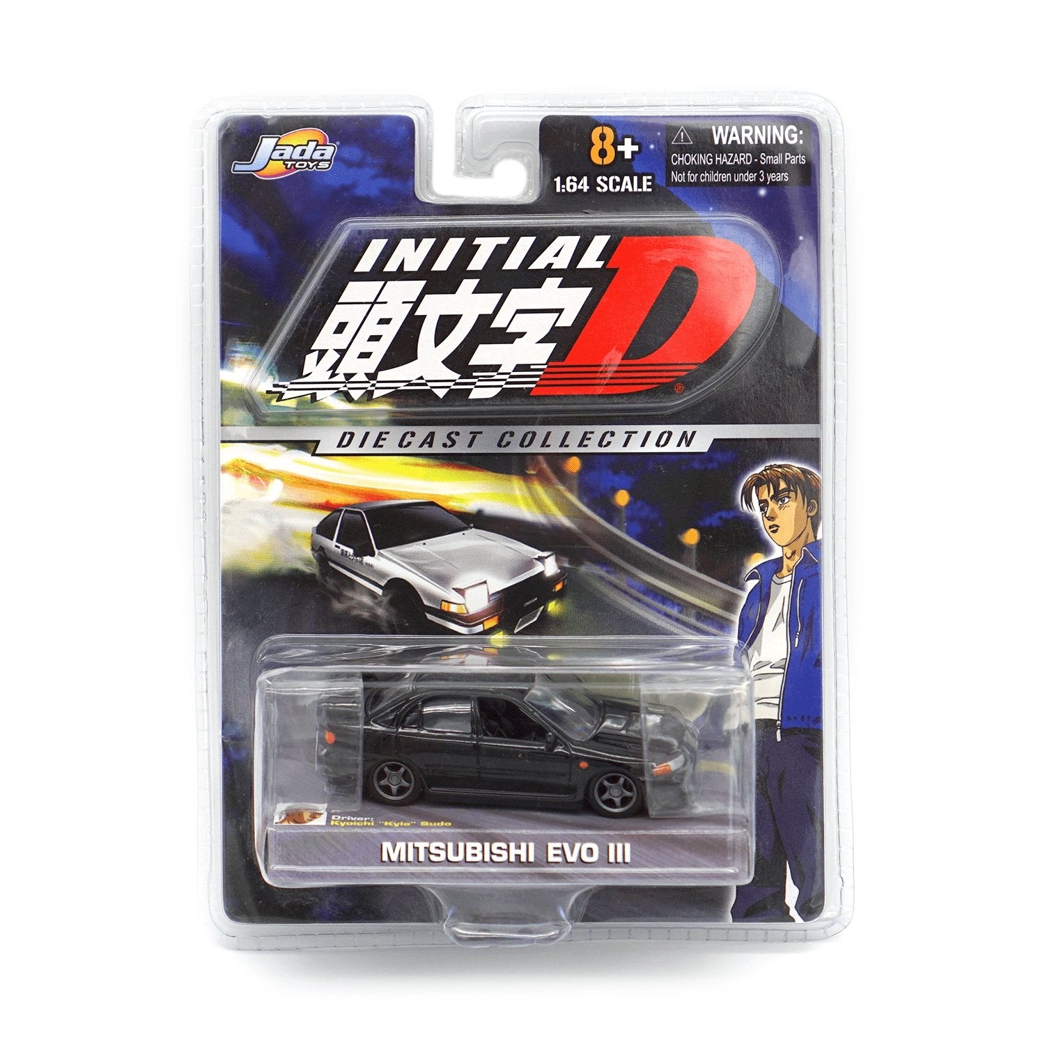 Retro 2004 Jada Toys Initial D Diecast Metal Car Mitsubishi Evolution III 1:64 - Sugoi JDM