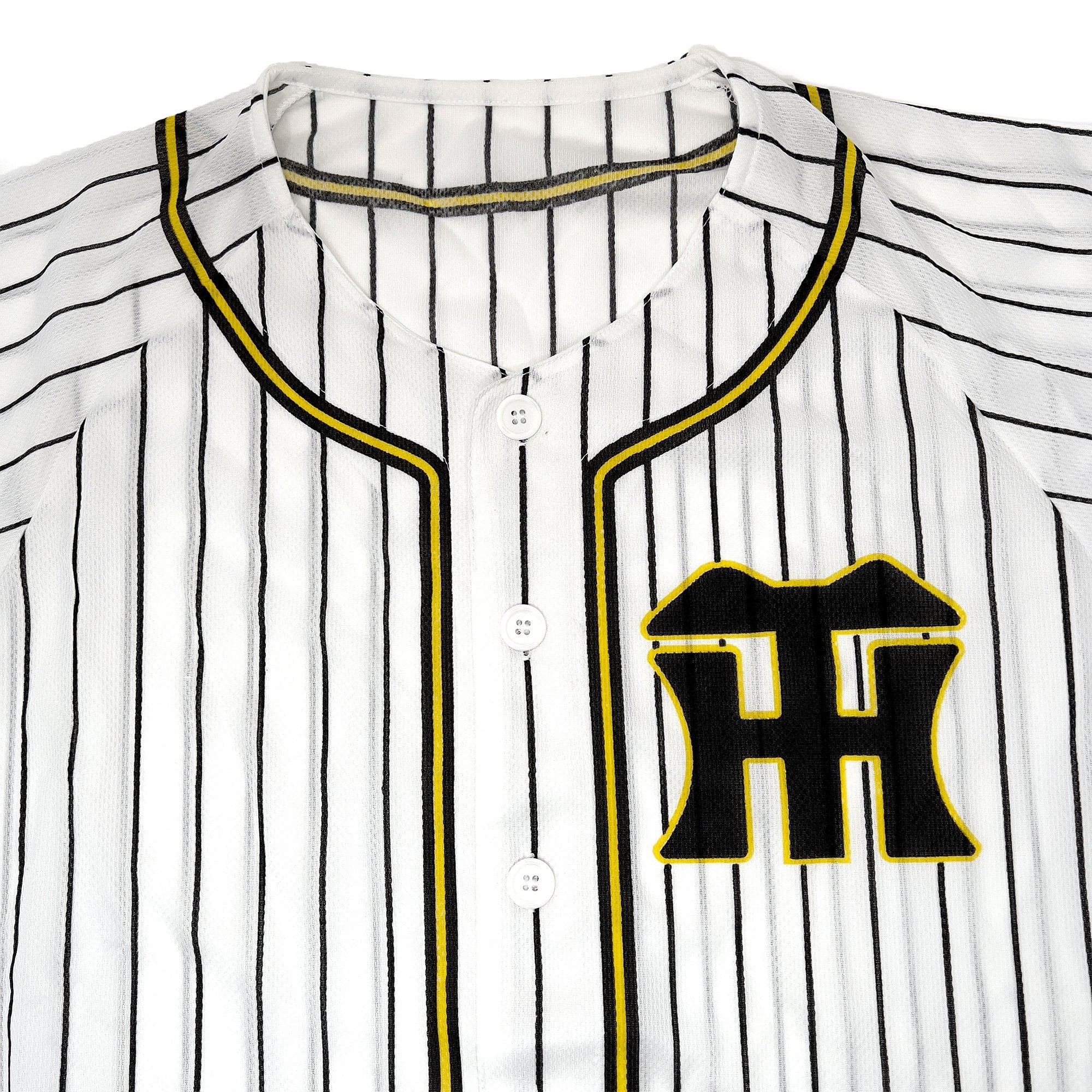 Retro Japan Hanshin Tigers Baseball Fan Club Light Pin Stripe Jersey White - Sugoi JDM
