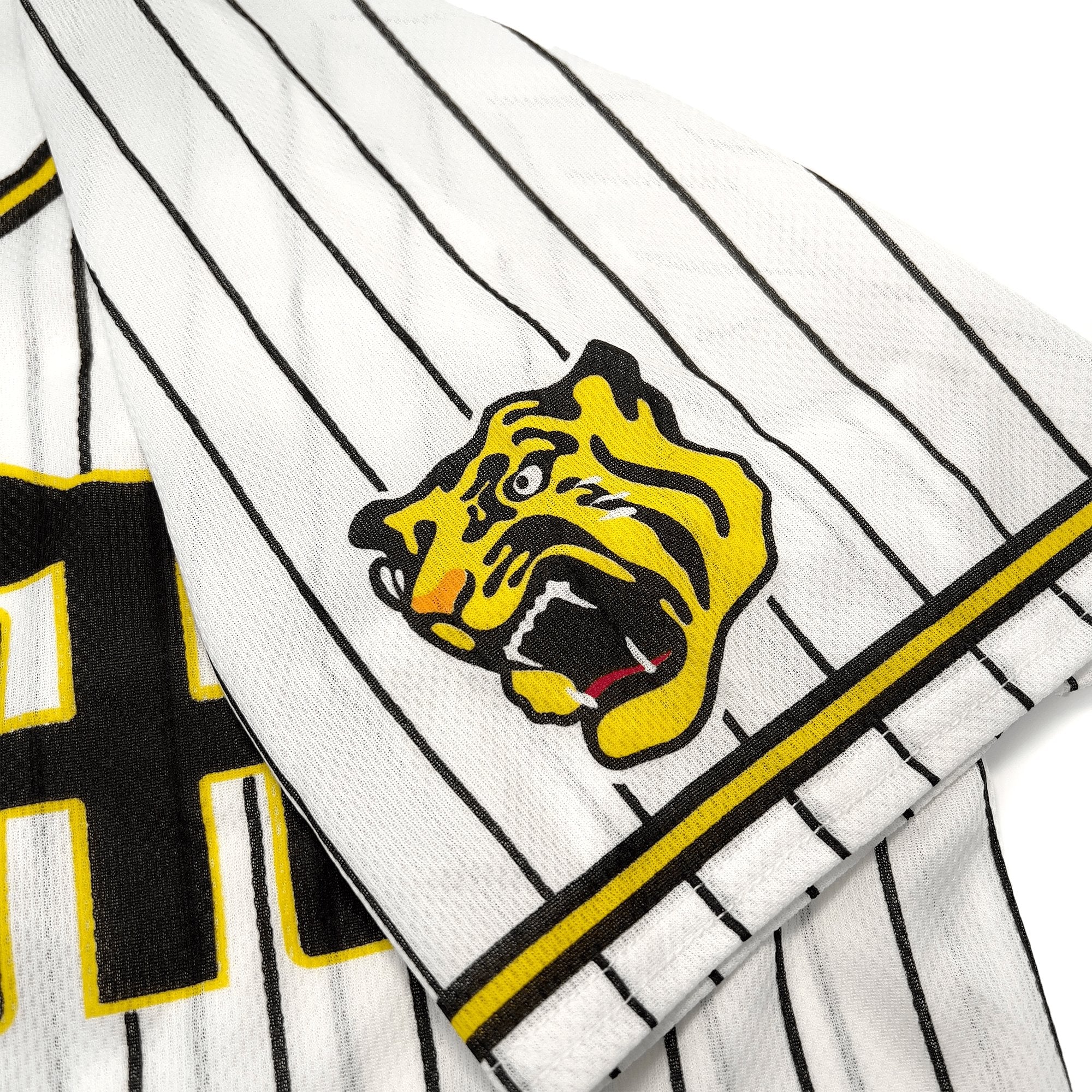 Retro Japan Hanshin Tigers Baseball Fan Club Light Pin Stripe Jersey White - Sugoi JDM