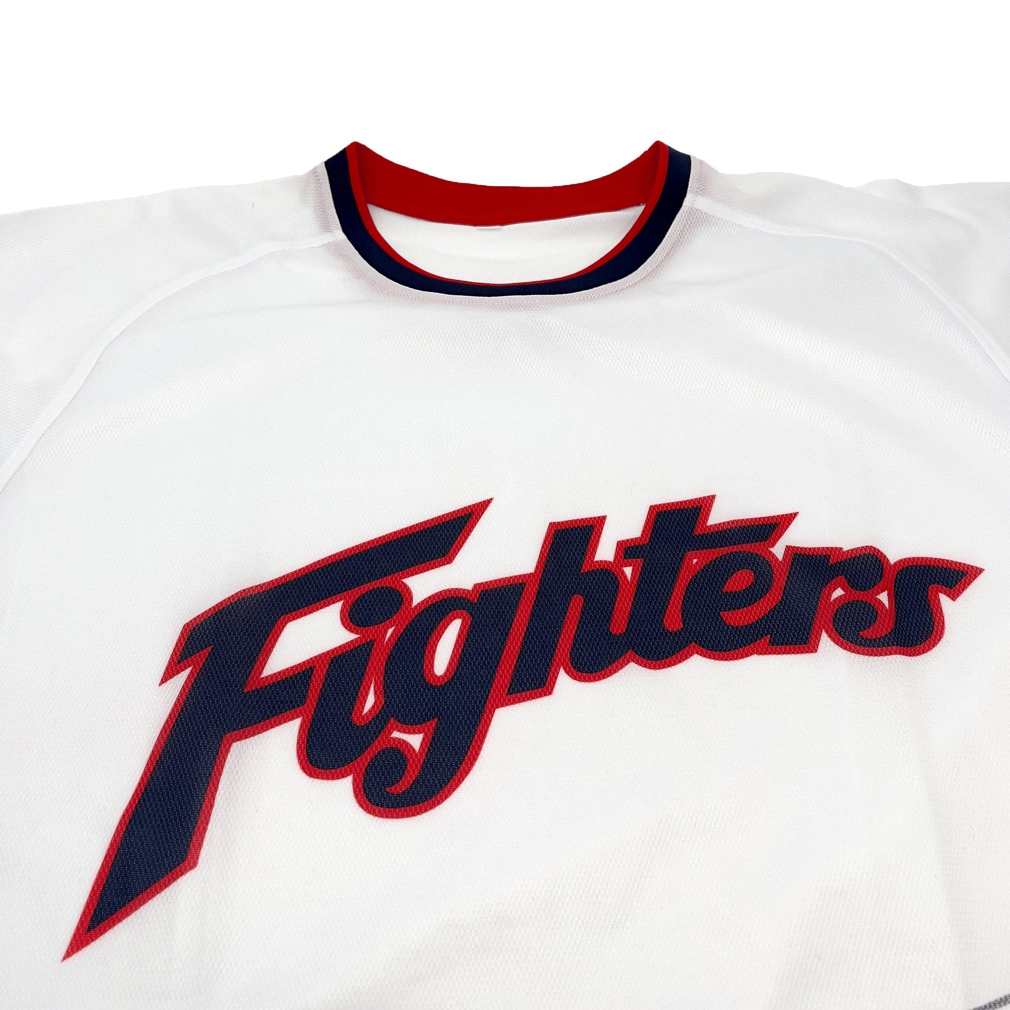 Retro Japan Hokkaido Nippon Ham Old Logo Fighters Jersey White - Sugoi JDM