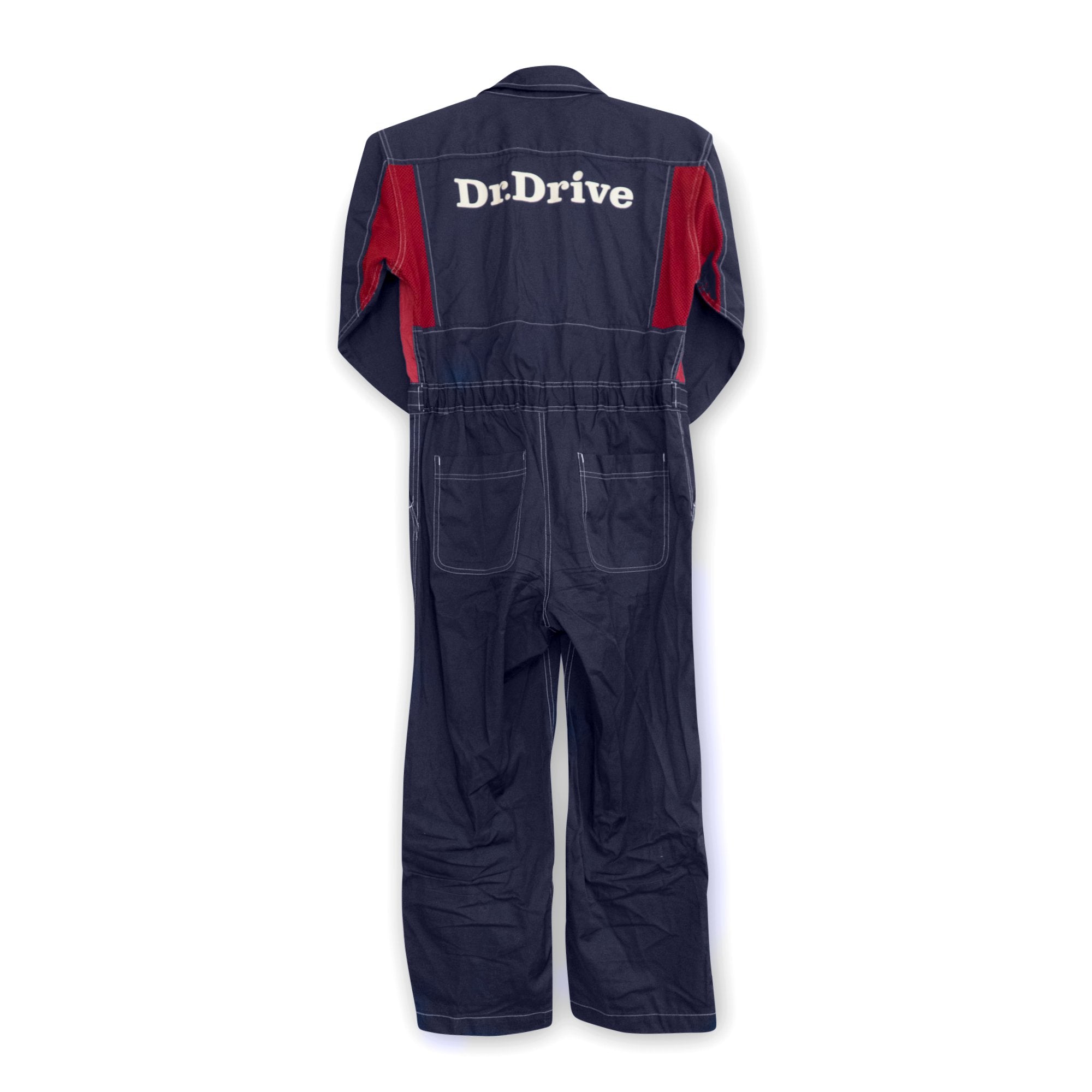 Retro Japan JDM Eneos Oil Dr. Drive Summer Coveralls Tsunagi Jumpsuit Blue - Sugoi JDM