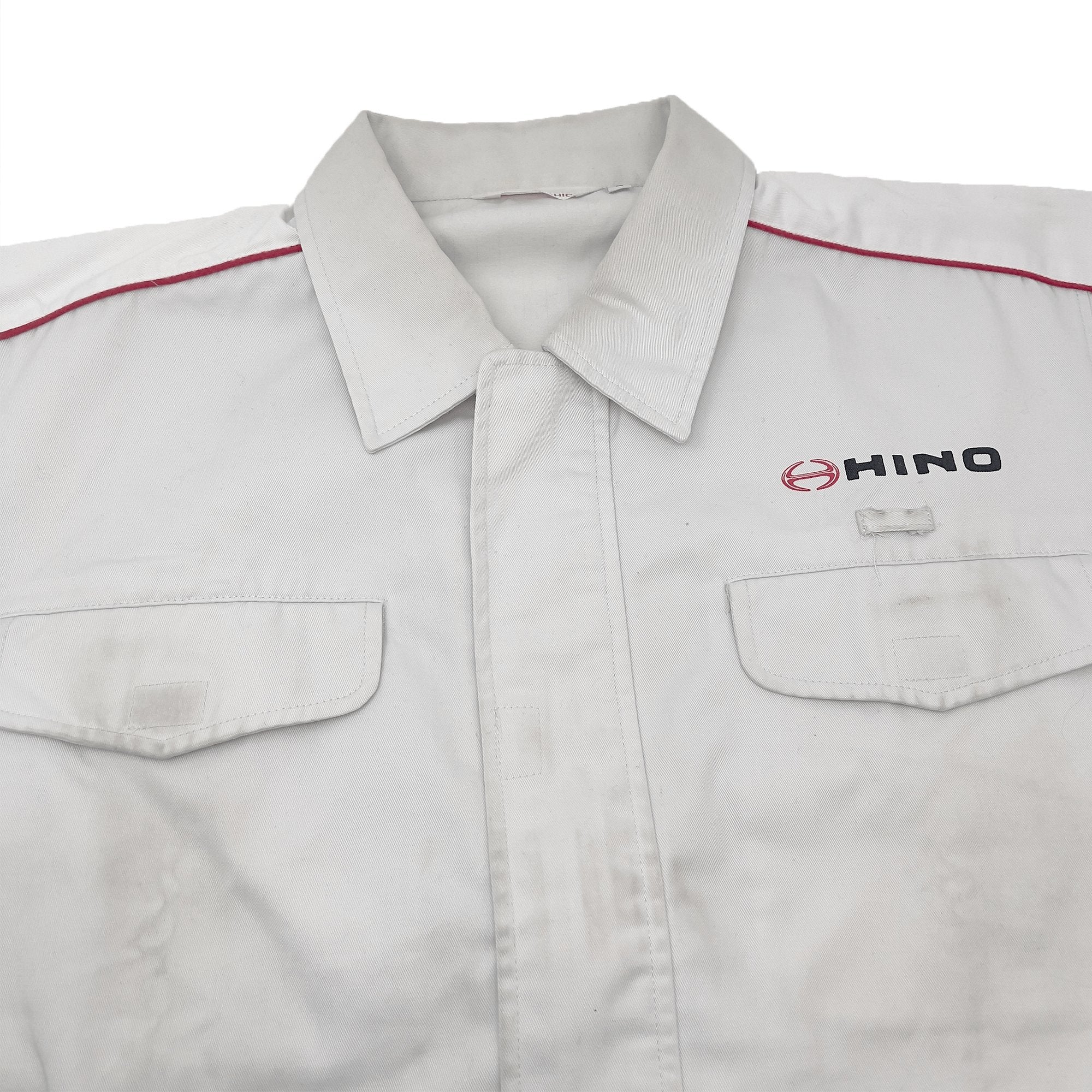 Retro Japan JDM Hino Motors Staff Uniform Jacket Light Grey - Sugoi JDM