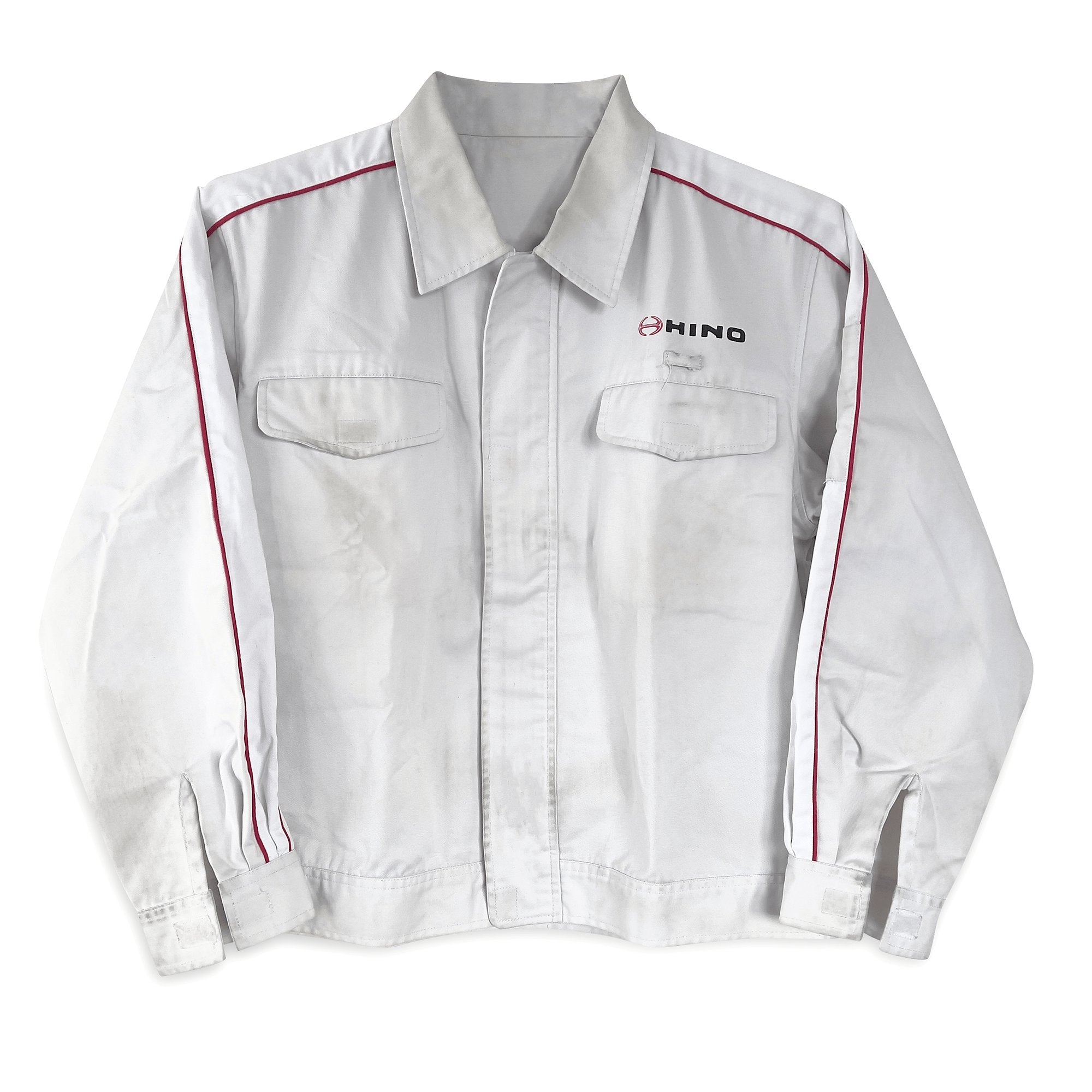 Retro Japan JDM Hino Motors Staff Uniform Jacket Light Grey - Sugoi JDM