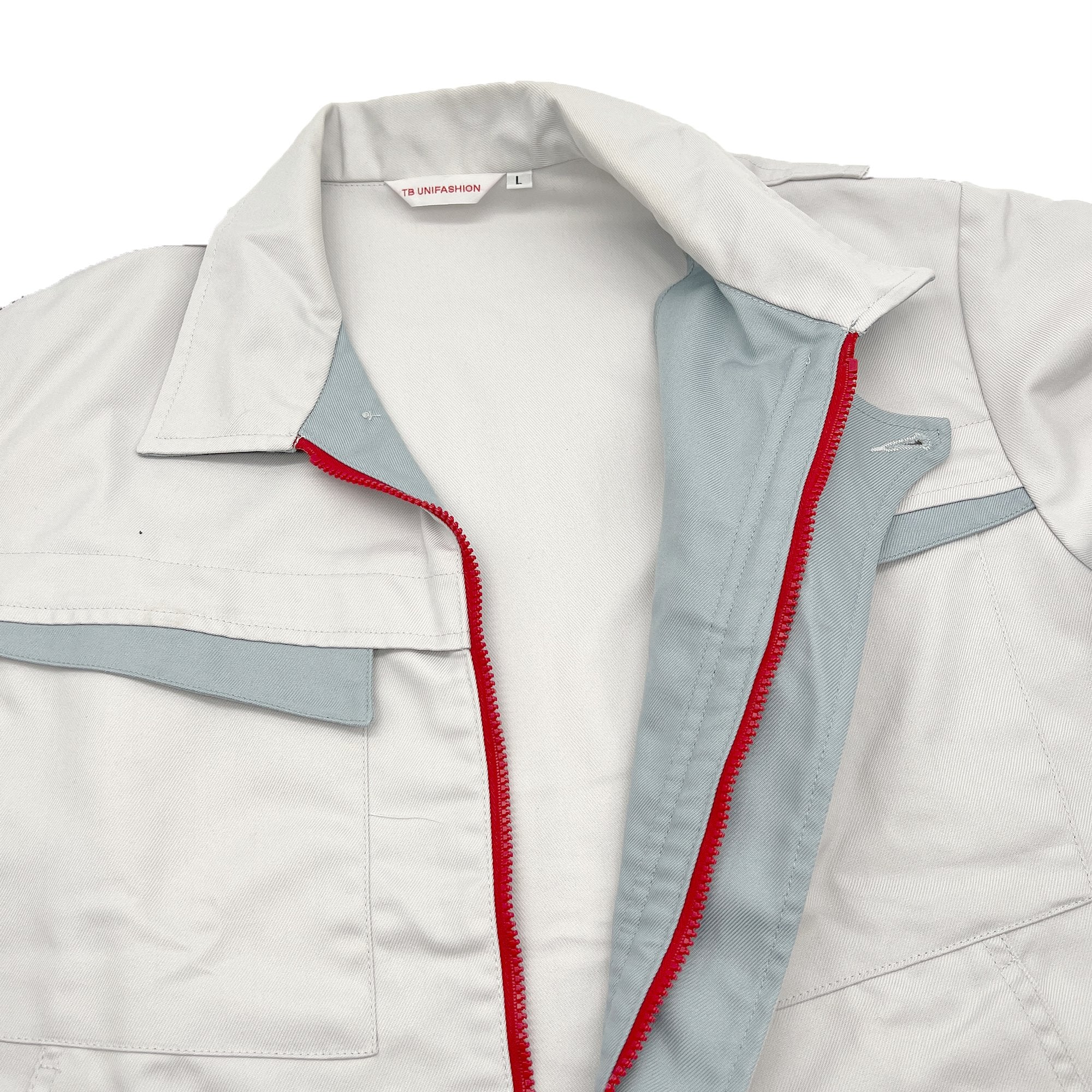 Retro Japan JDM Toyota Motors Staff Uniform Jacket Light Grey - Sugoi JDM