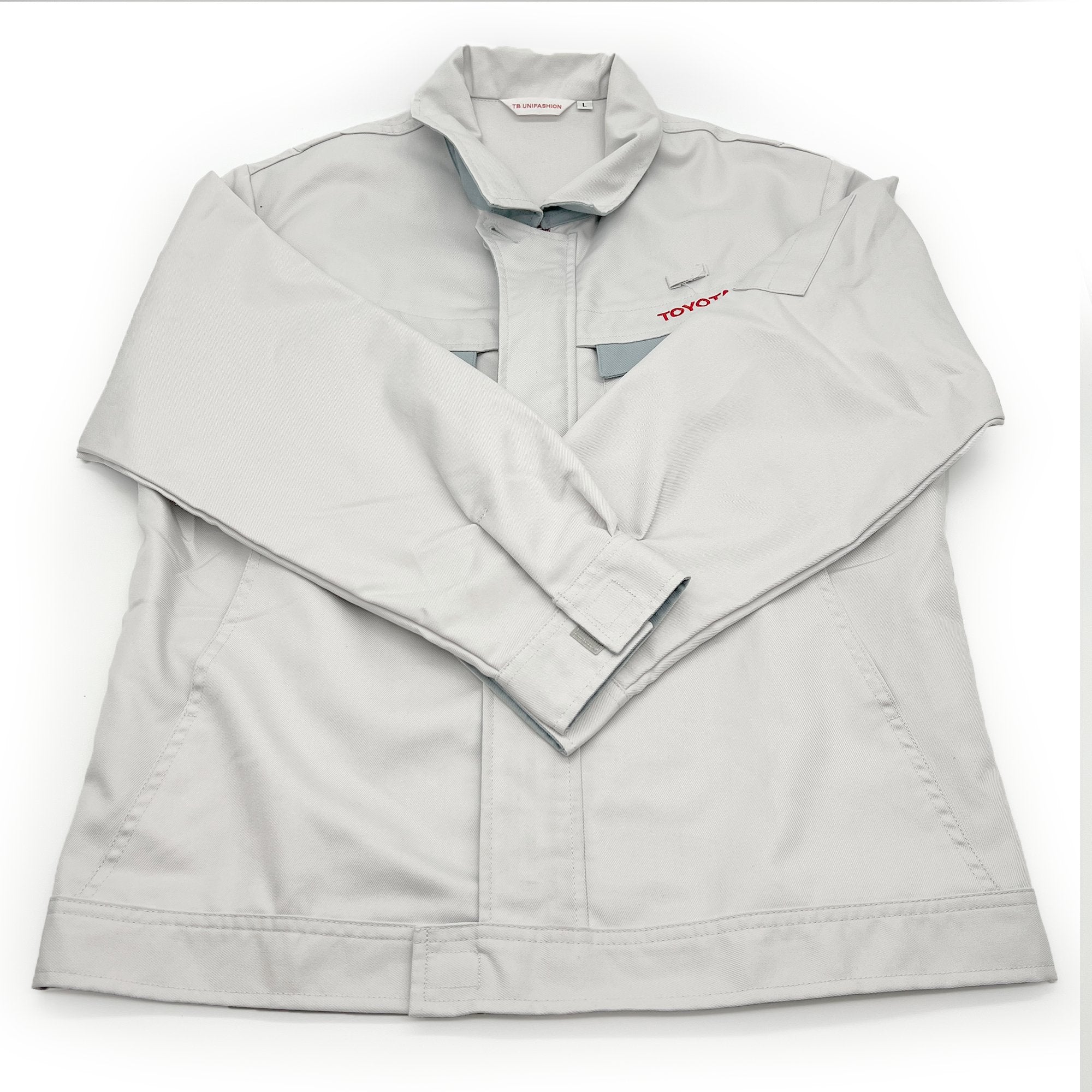 Retro Japan JDM Toyota Motors Staff Uniform Jacket Light Grey - Sugoi JDM