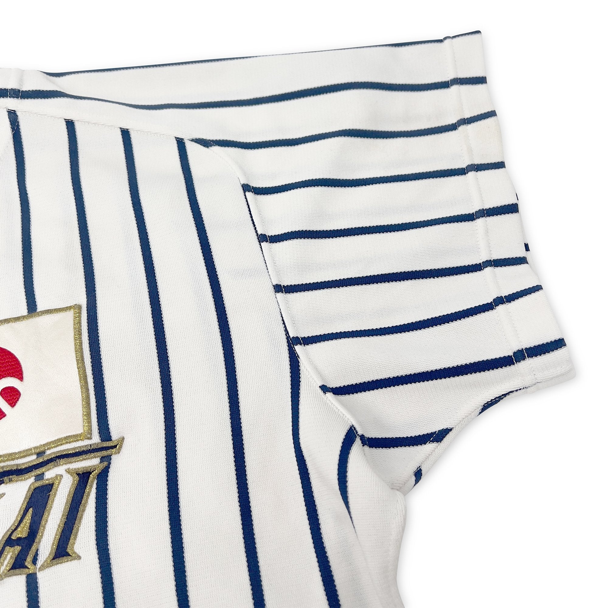 Retro Japan Mizuno Koshien Tokai Sugao High School Pin Stripe Baseball Jersey #22 - Sugoi JDM