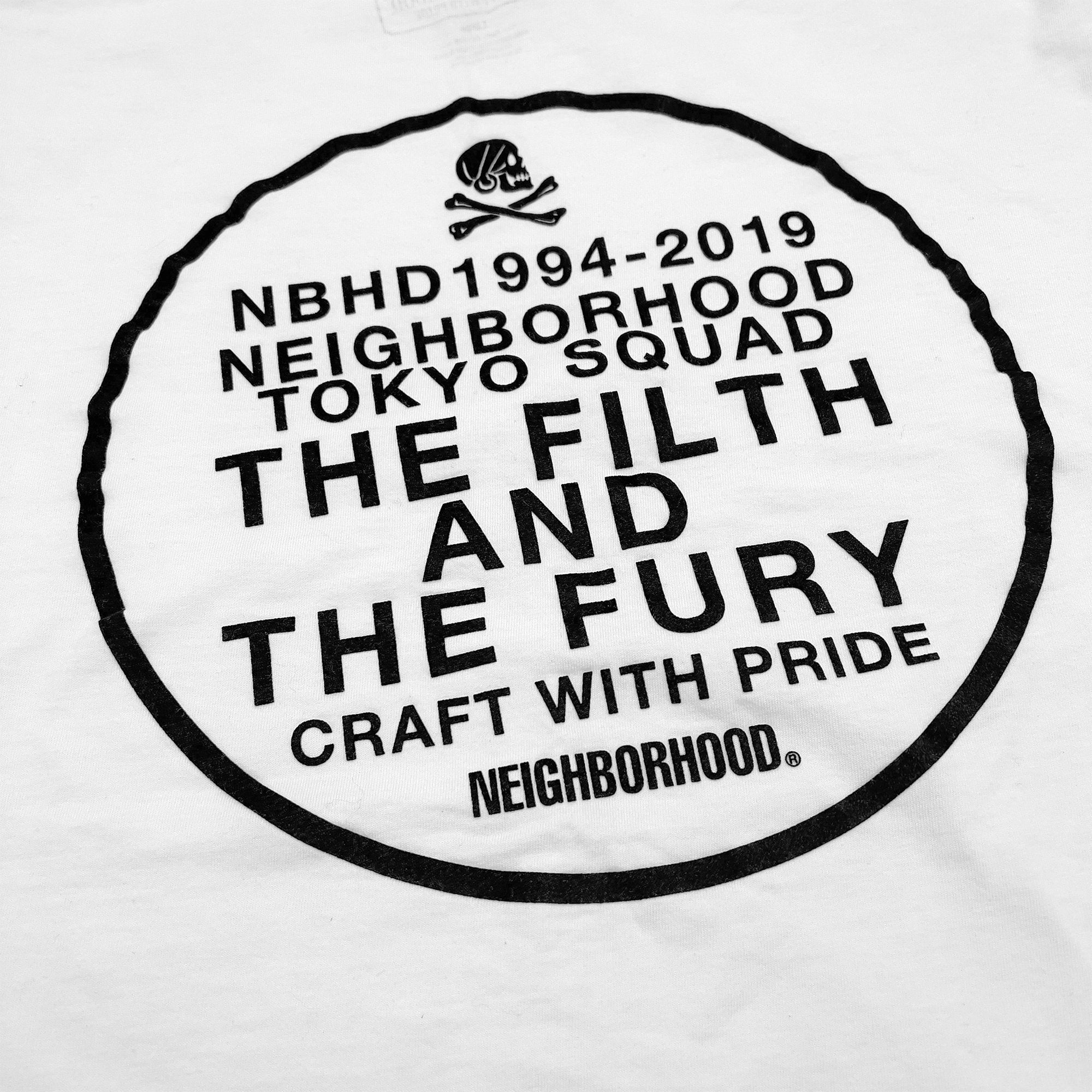Retro Japan Neighborhood NBHD Filth And Fury Velvet Logo T-Shirt - Sugoi JDM