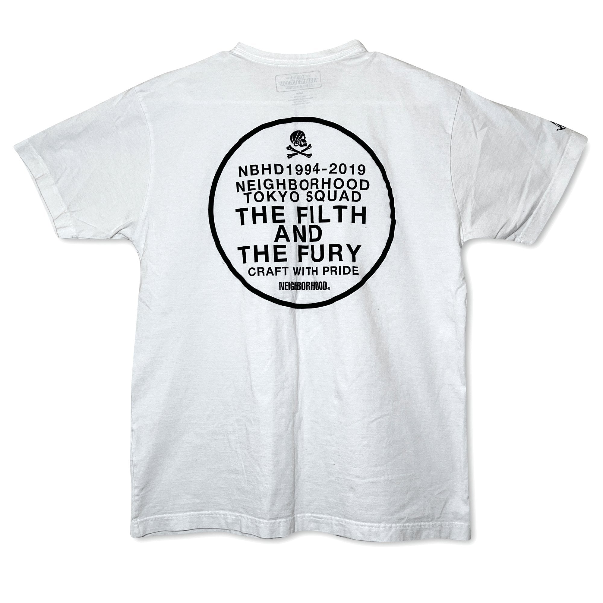 Retro Japan Neighborhood NBHD Filth And Fury Velvet Logo T-Shirt - Sugoi JDM