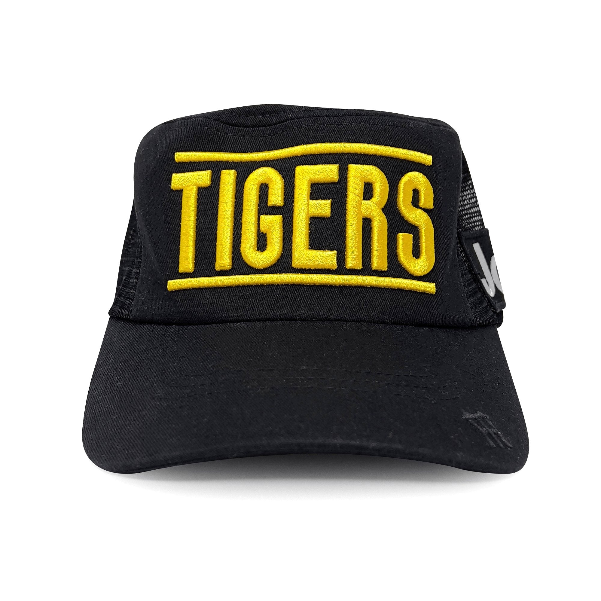 Retro Japan NPB Hanshin Tigers Joshin Flat Top Baseball Team Cap Hat Black - Sugoi JDM