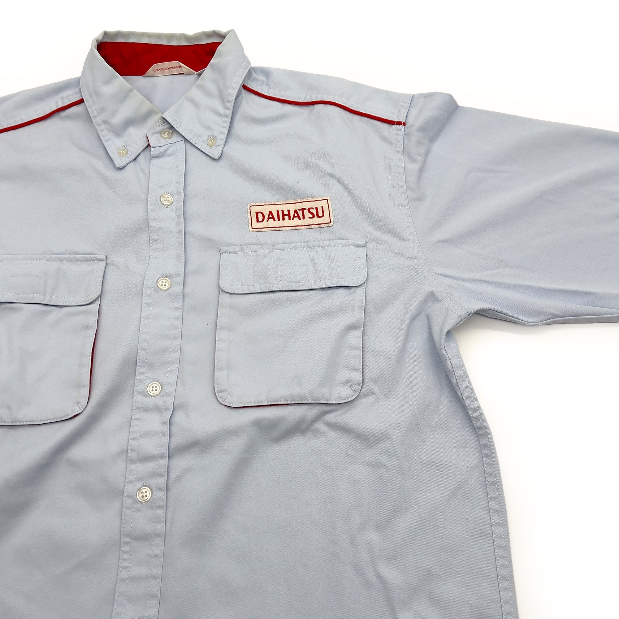 Retro JDM Daihatsu Technician Mechanic Long Sleeve Staff Shirt Blue - Sugoi JDM