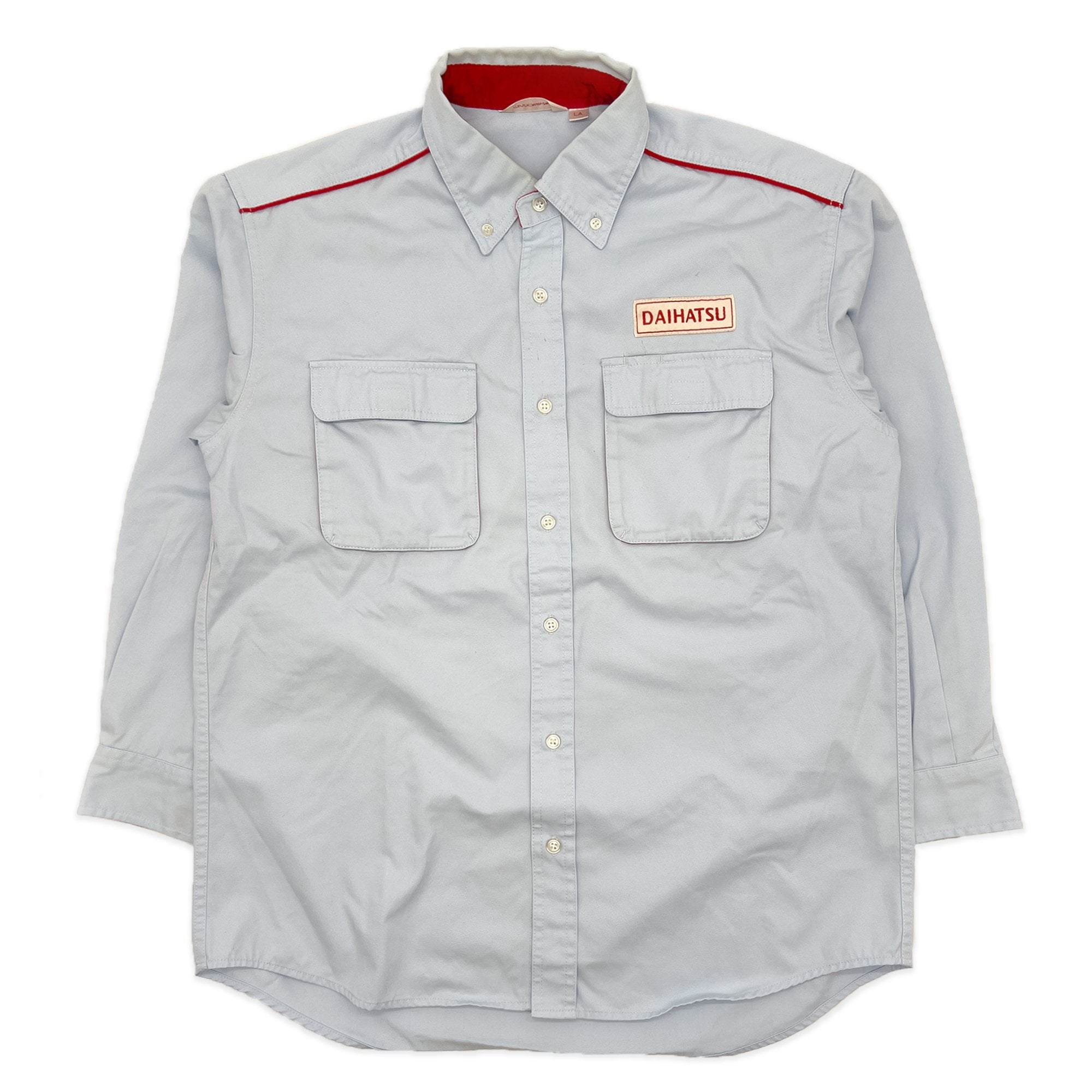 Retro JDM Daihatsu Technician Mechanic Long Sleeve Staff Shirt Blue - Sugoi JDM